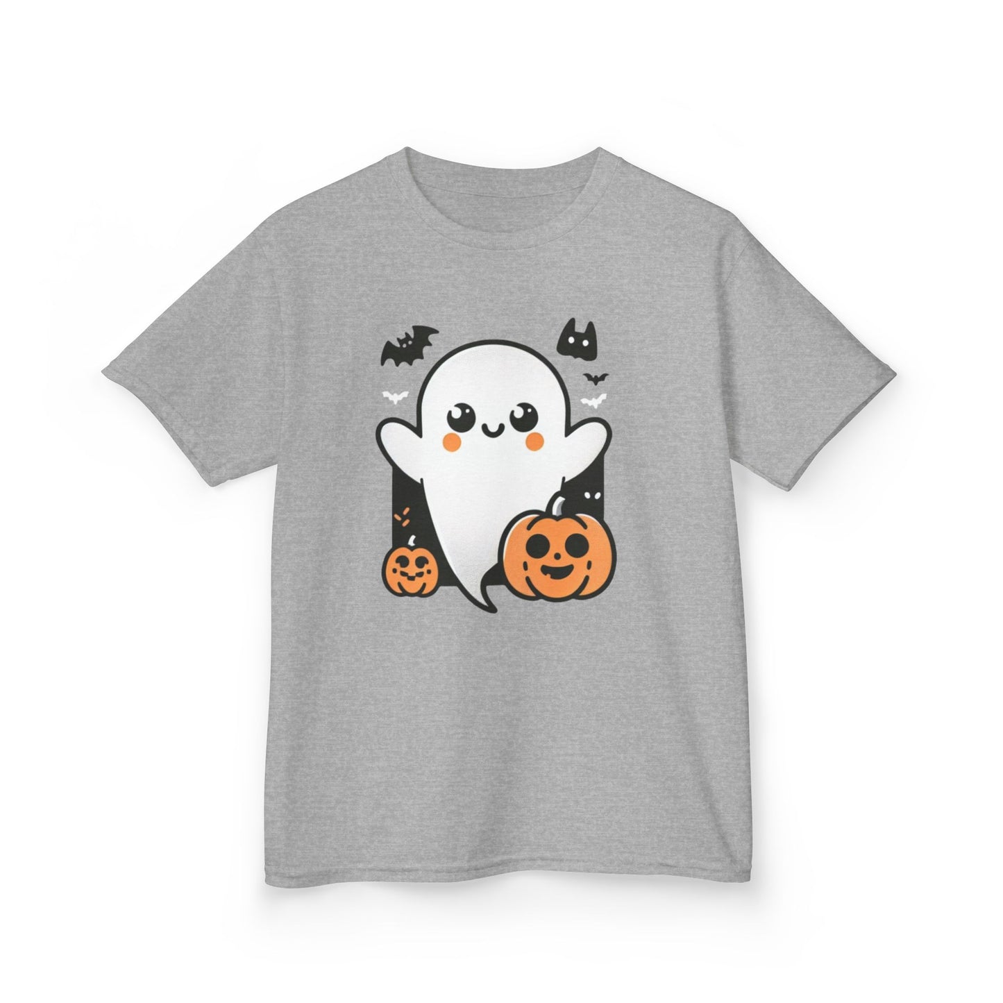 Kids Halloween Tee, Ghost Trick or Treat Top, Autumn Fun Apparel, Pumpkin Graphic Tee, Festive Kidswear