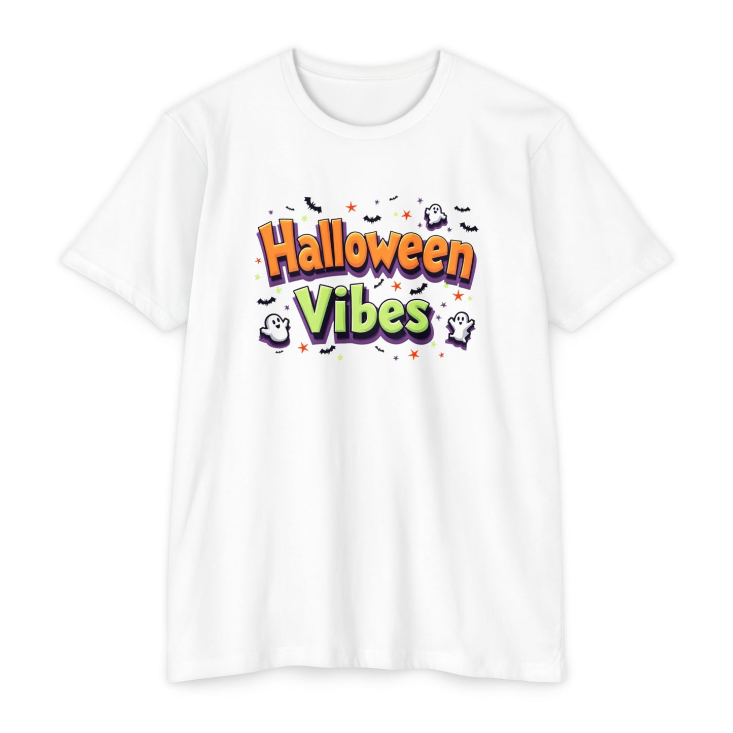 Halloween Vibes Unisex T-Shirt, Spooky Tee, Fall Fashion, Halloween Party Shirt, Gift for Ghost Lovers, Casual Autumn Wear