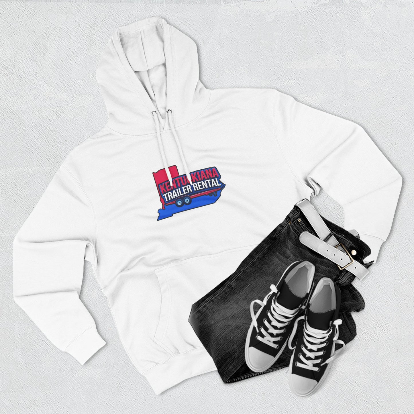Kentuckiana Trailer Rental Hoodie | Cozy Casual Wear, Perfect for Road Trips, Gift for Outdoor Enthusiasts, Iconic Travel Style