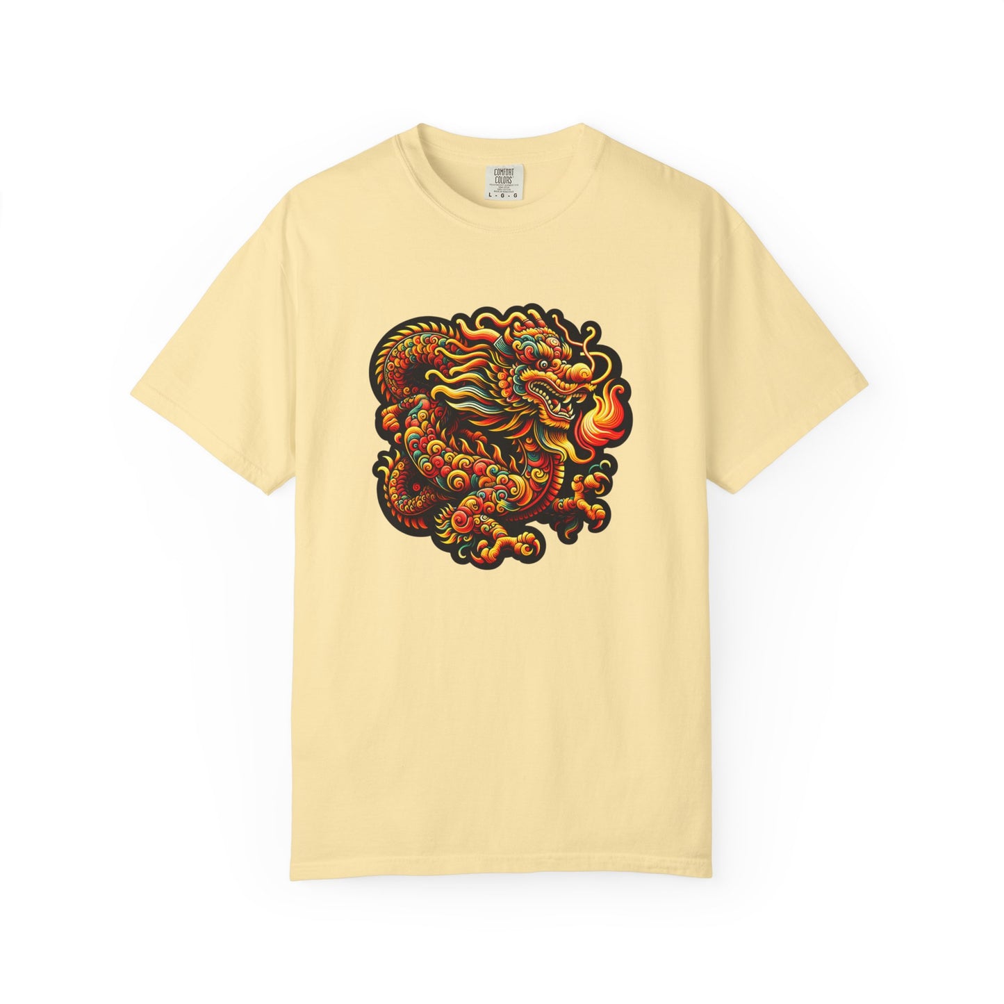 Dragon, Unisex Dragon Graphic T-Shirt - Colorful Garment-Dyed Tee - Psychonaut Swag