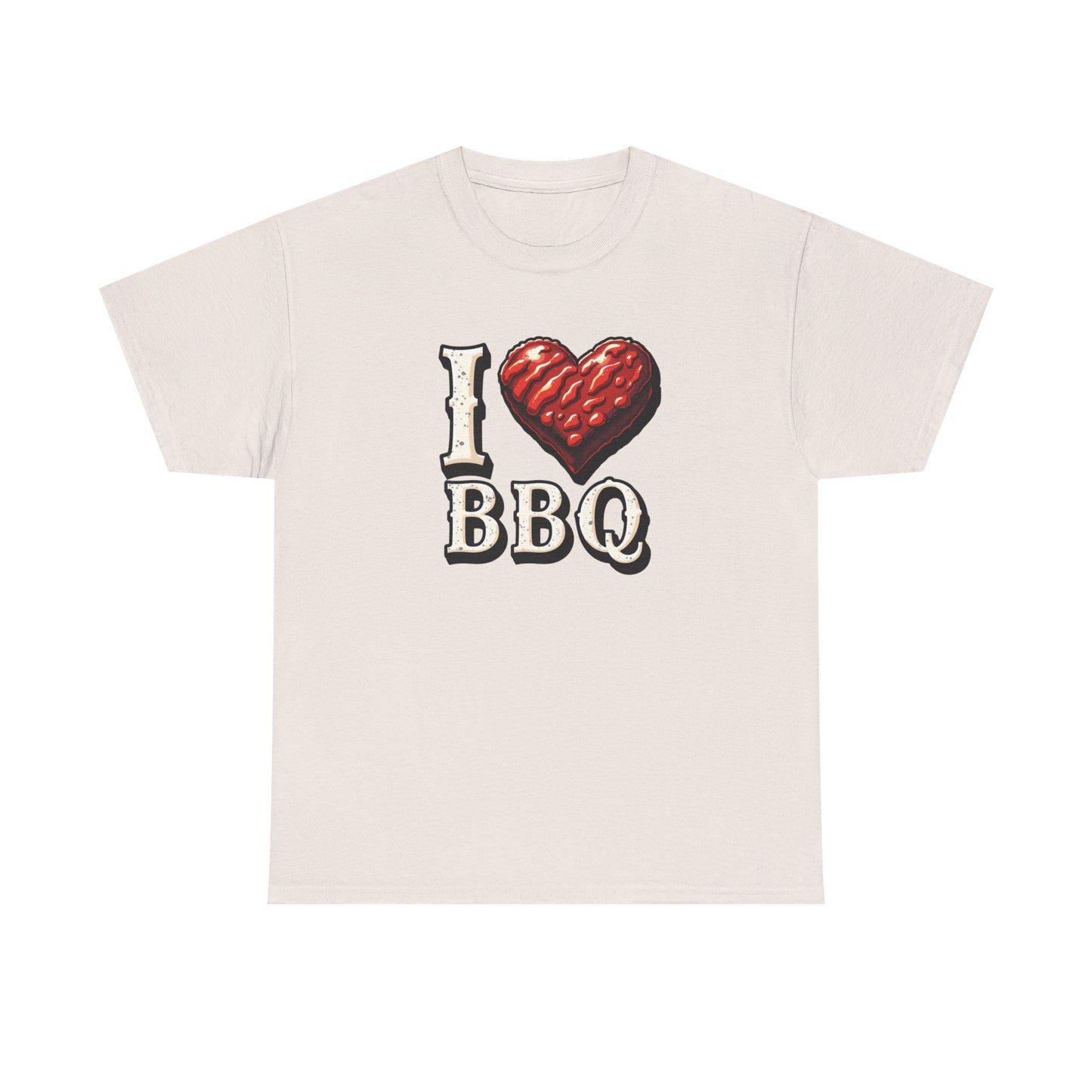 I Love BBQ Unisex Heavy Cotton Tee - Perfect for BBQ Lovers, Summer Cookouts, Grilling Events, Foodie Gift, Casual Wear - Psychonaut Swag