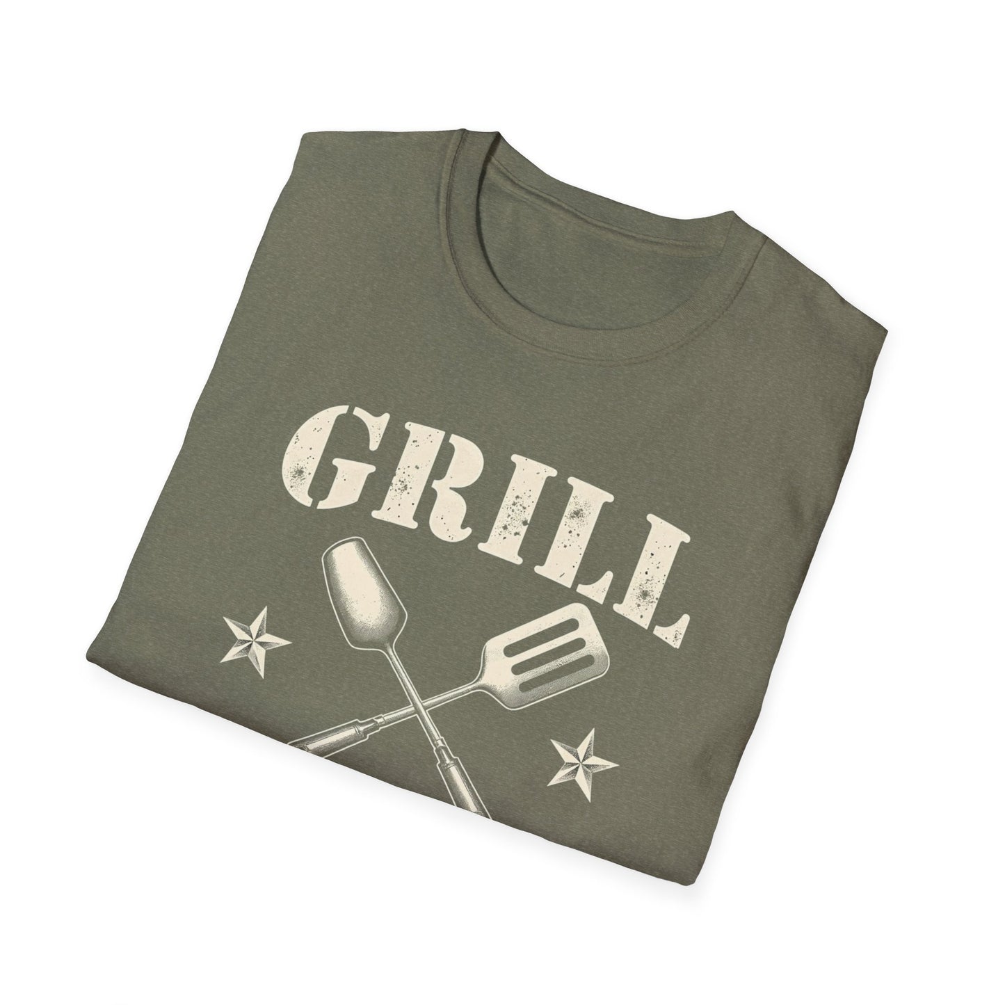 Grill Sergeant T-Shirt, Unisex Softstyle Tee, BBQ Gift, Father's Day Shirt, Grilling Apparel - Psychonaut Swag