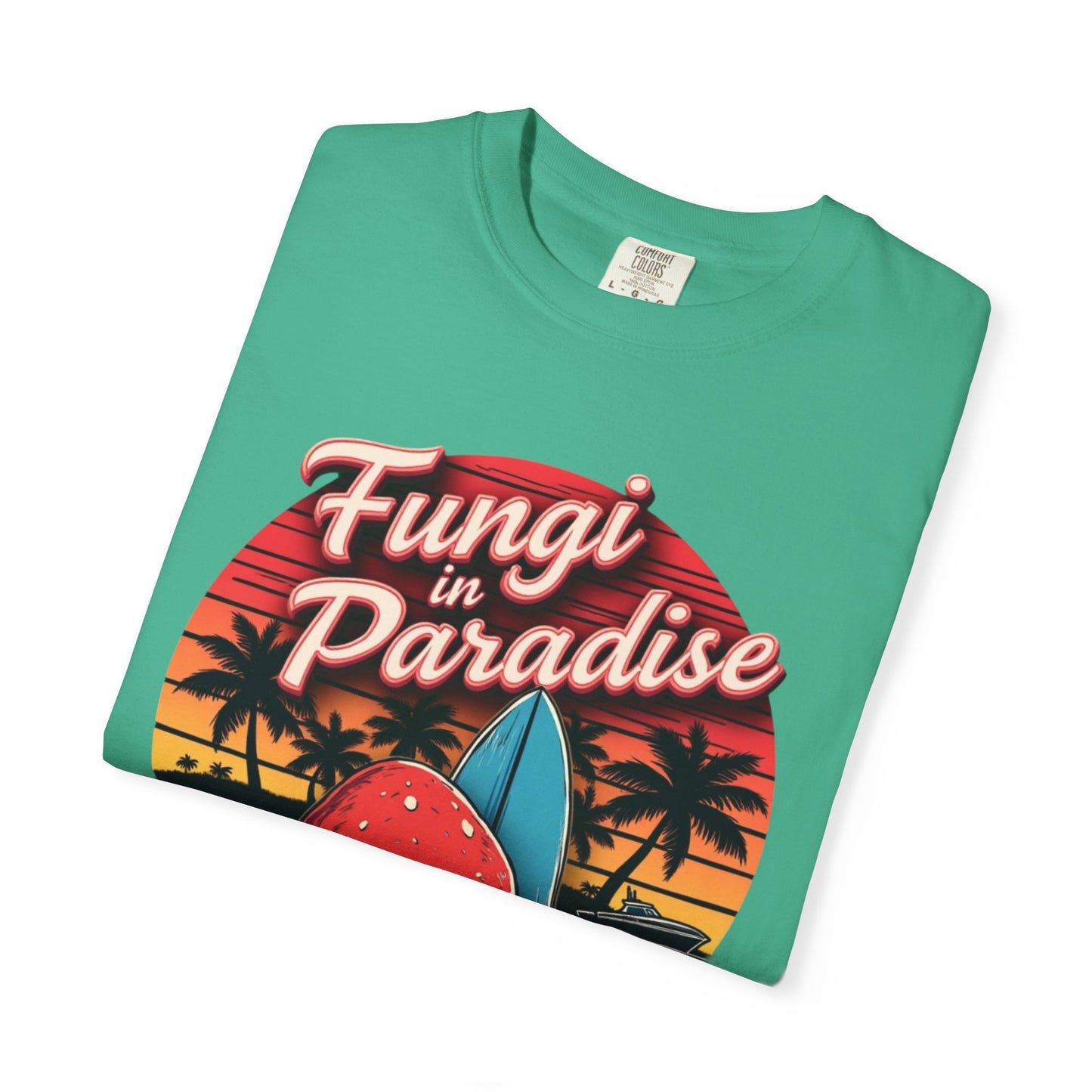 Fungi in Paradise Design, Relaxed Tee, Vintage Style Shirt, Gift for Nature Lovers, Eco-Friendly Apparel - Psychonaut Swag