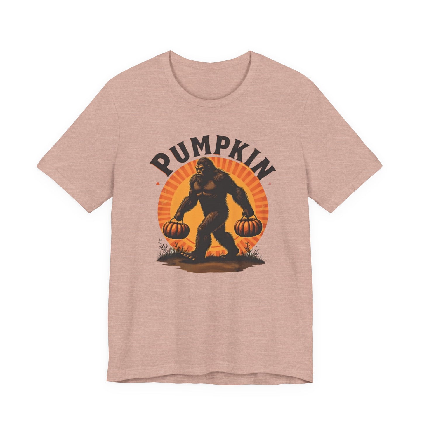 Pumpkin Bigfoot T-Shirt – Unisex Harvest Tee for Fall, Halloween, Autumn Celebrations, Gift for Nature Lovers, Casual Wear