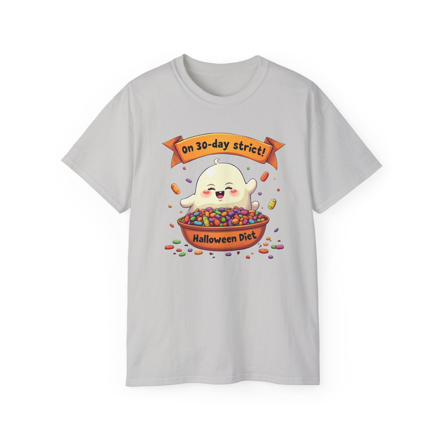 Funny Halloween Diet, Unisex Tee, Cute Ghost Humor Shirt, Gift for Halloween Lovers, Halloween Diet T-Shirt, Spooky Season Apparel