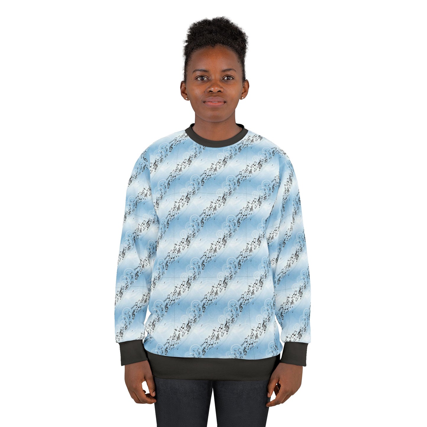 Sky Blue Diagonal Script Sweatshirt