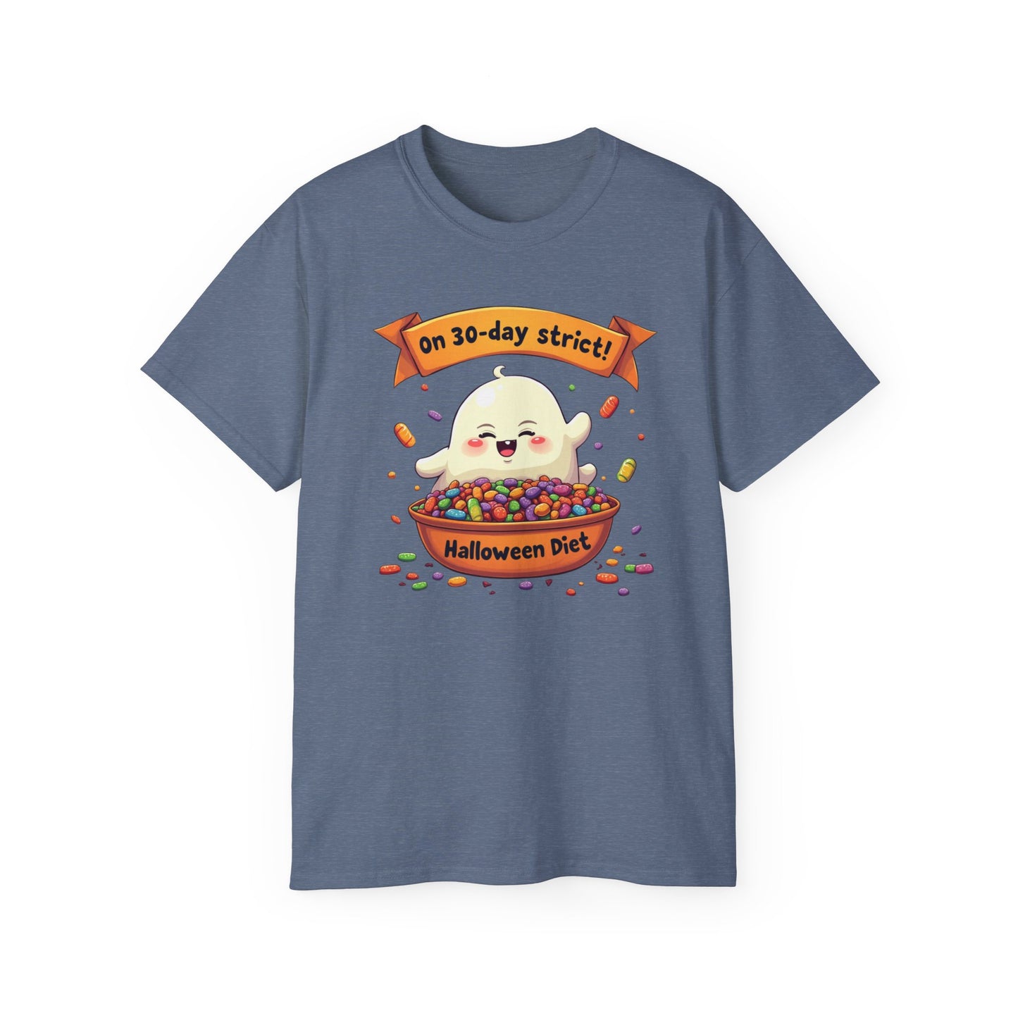 Funny Halloween Diet, Unisex Tee, Cute Ghost Humor Shirt, Gift for Halloween Lovers, Halloween Diet T-Shirt, Spooky Season Apparel