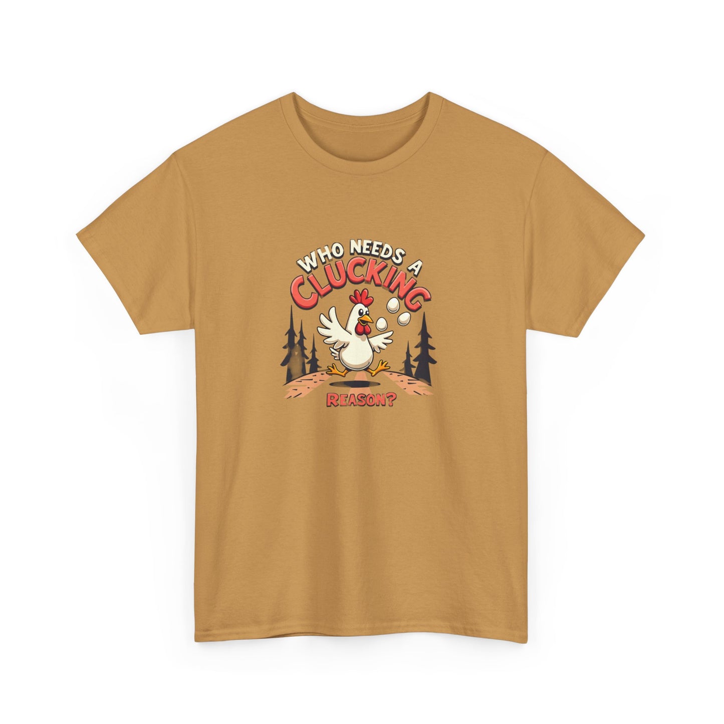 Funny Chicken Crossing Road, Themed Unisex Heavy Cotton Tee - "Who Needs a Clucking Reason?" - Psychonaut Swag