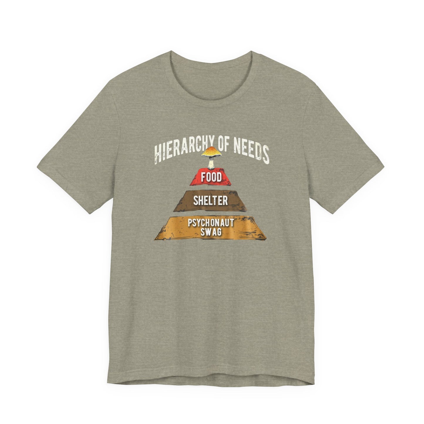 Hierarchy of Needs Tee, Unisex Short Sleeve Shirt, Casual Wear, Gift for Psychonauts, Fun Graphic Shirt, Perfect for Festivals - Psychonaut Swag