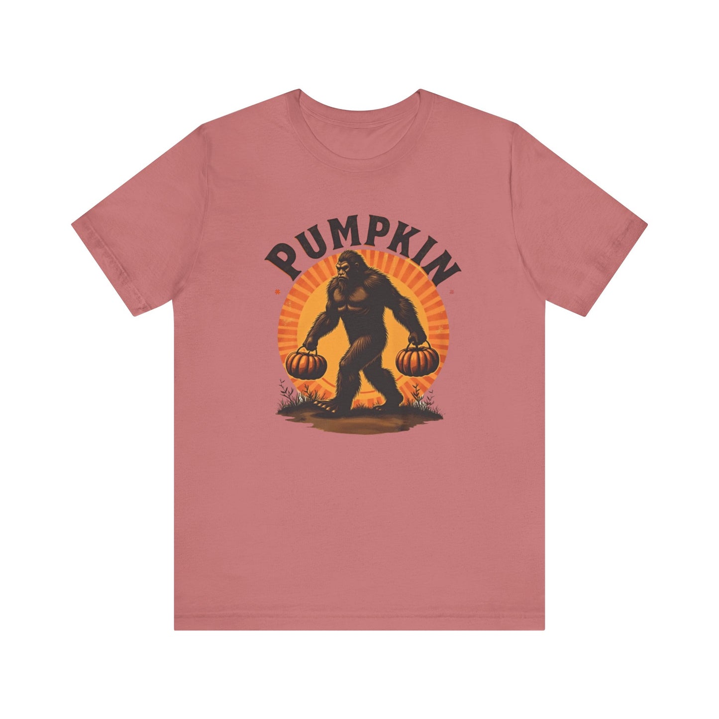 Pumpkin Bigfoot T-Shirt – Unisex Harvest Tee for Fall, Halloween, Autumn Celebrations, Gift for Nature Lovers, Casual Wear
