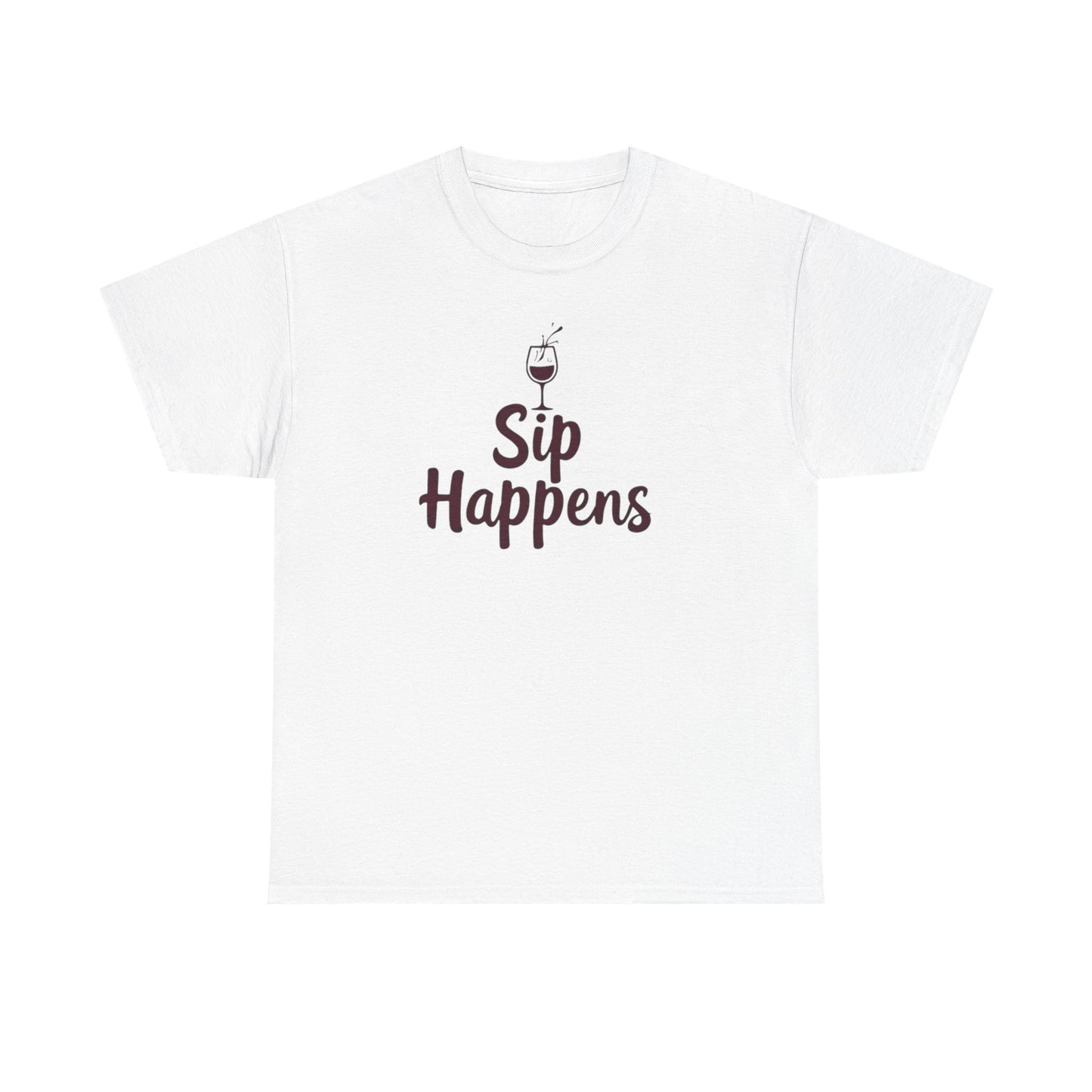 Sip Happens Unisex Heavy Cotton Tee - Funny Graphic Shirt, Casual Wear, Gift for Coffee Lovers, Everyday Comfort, Birthday Party T-Shirt - Psychonaut Swag