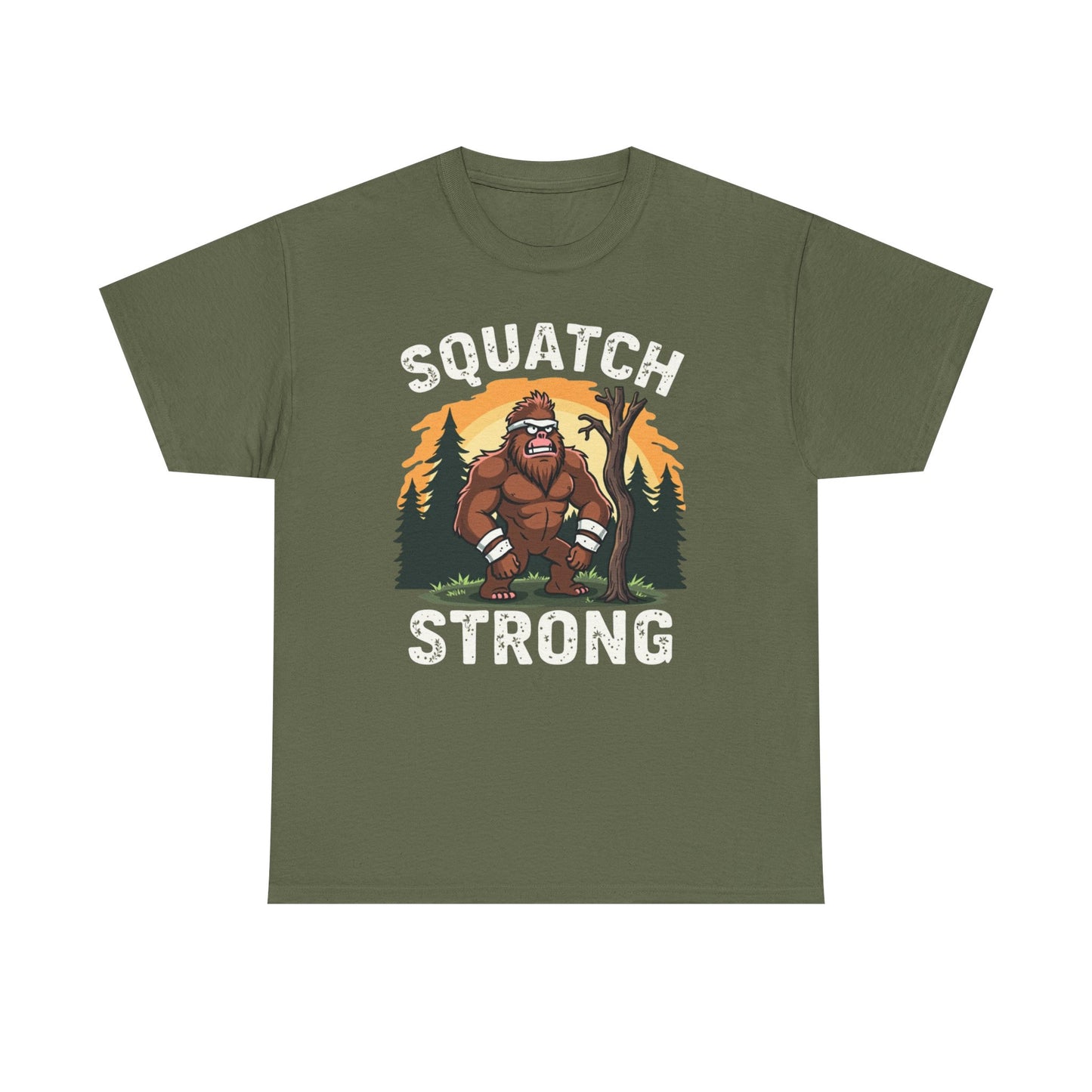 Squatch Strong Unisex Heavy Cotton Tee – Nature Graphic T-Shirt - Psychonaut Swag