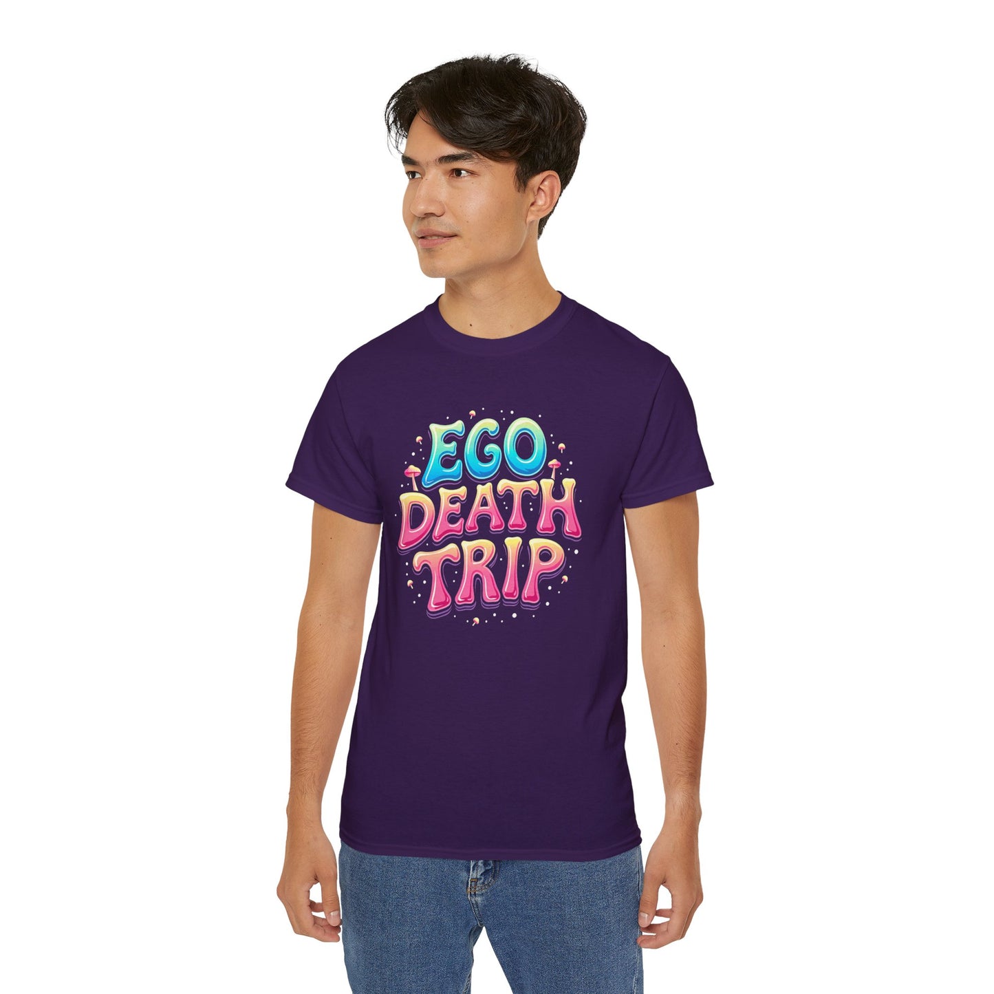Ego Death Trip Unisex Ultra Cotton Tee - Vibrant Graphic T-Shirt for Relaxed Vibes and Self-Expression - Psychonaut Swag