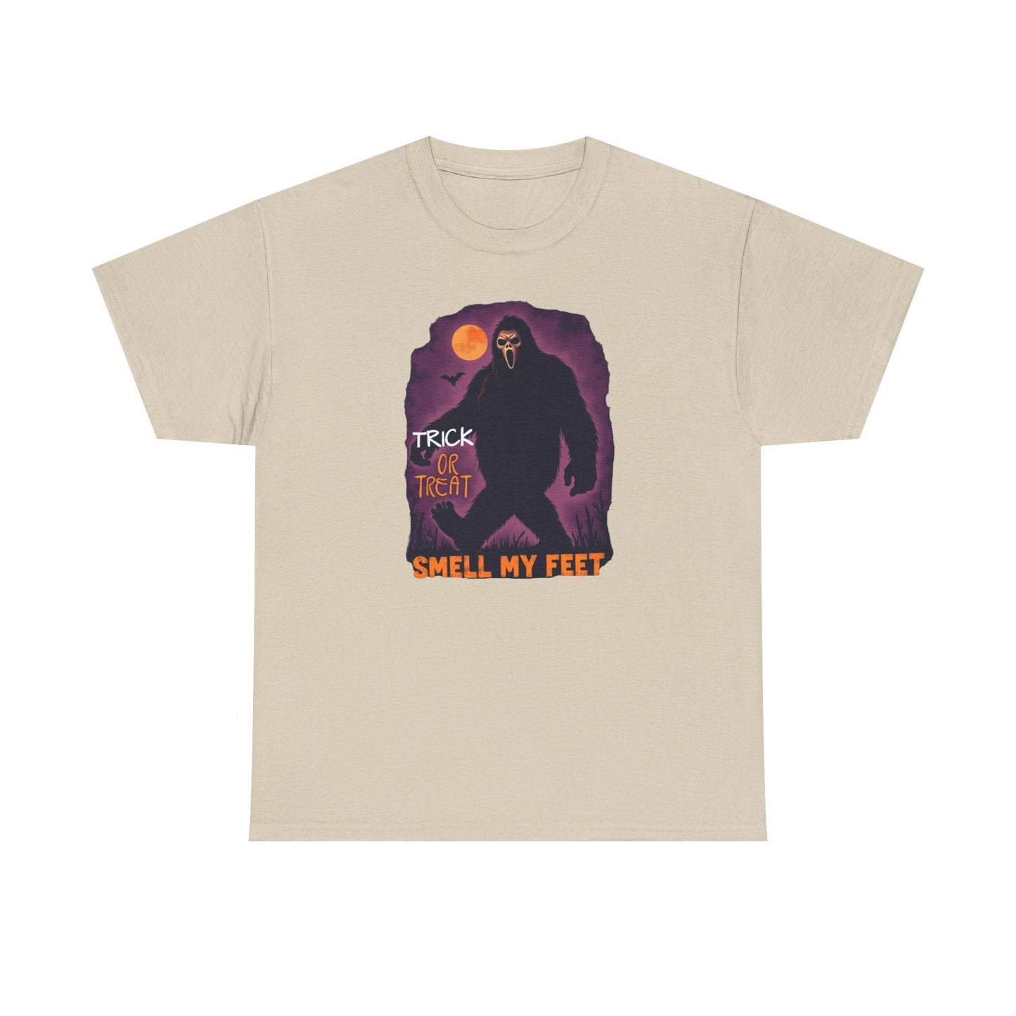 Halloween Bigfoot Tee, Unisex Cotton T-Shirt, Trick or Treat Shirt, Smell My Feet Design, Funny Halloween Apparel