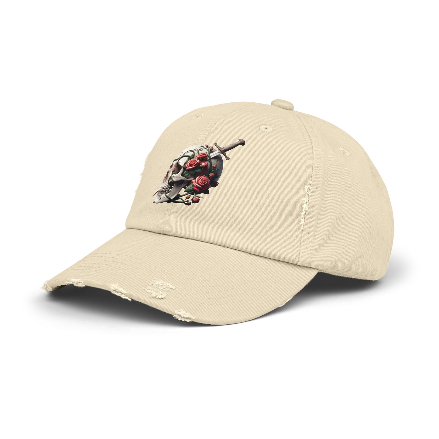 Skull rose, Unisex Distressed Cap