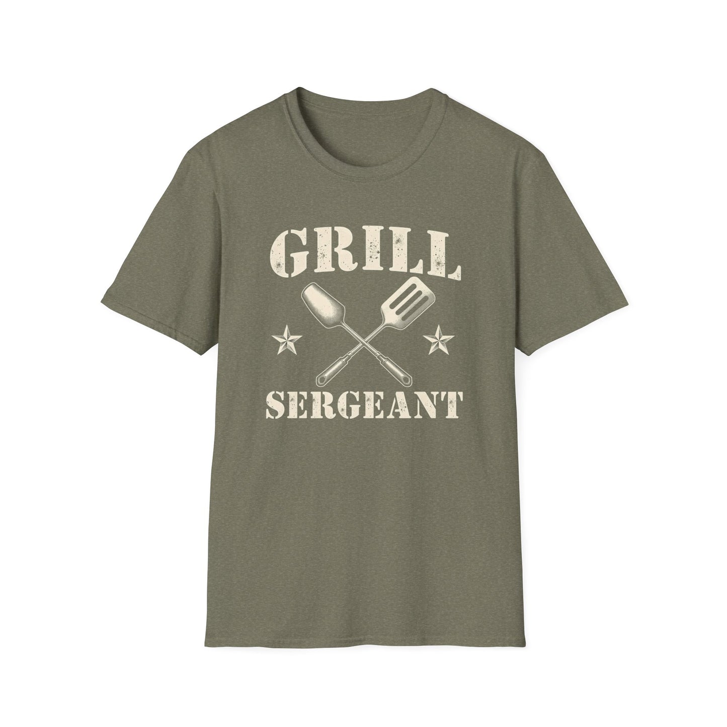 Grill Sergeant T-Shirt, Unisex Softstyle Tee, BBQ Gift, Father's Day Shirt, Grilling Apparel - Psychonaut Swag