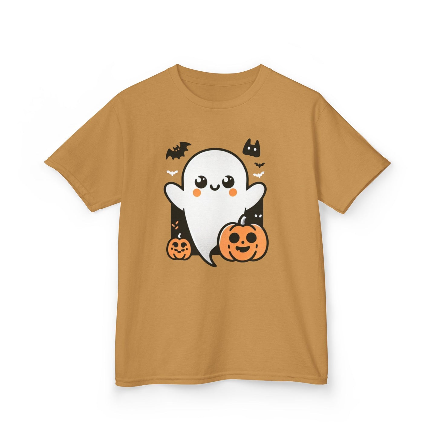 Kids Halloween Tee, Ghost Trick or Treat Top, Autumn Fun Apparel, Pumpkin Graphic Tee, Festive Kidswear