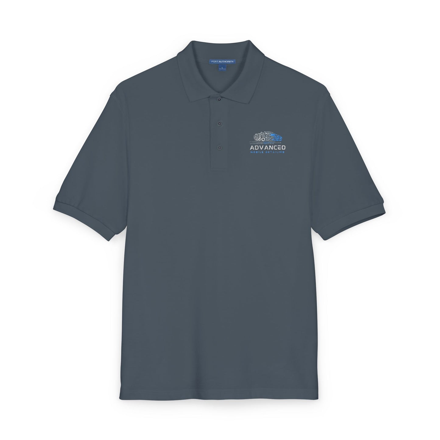 Advanced Mobile, Unisex Polo Shirt with Embroidery, Casual Wear, Gift for Dad, Customizable Shirt, Summer Wardrobe Essential