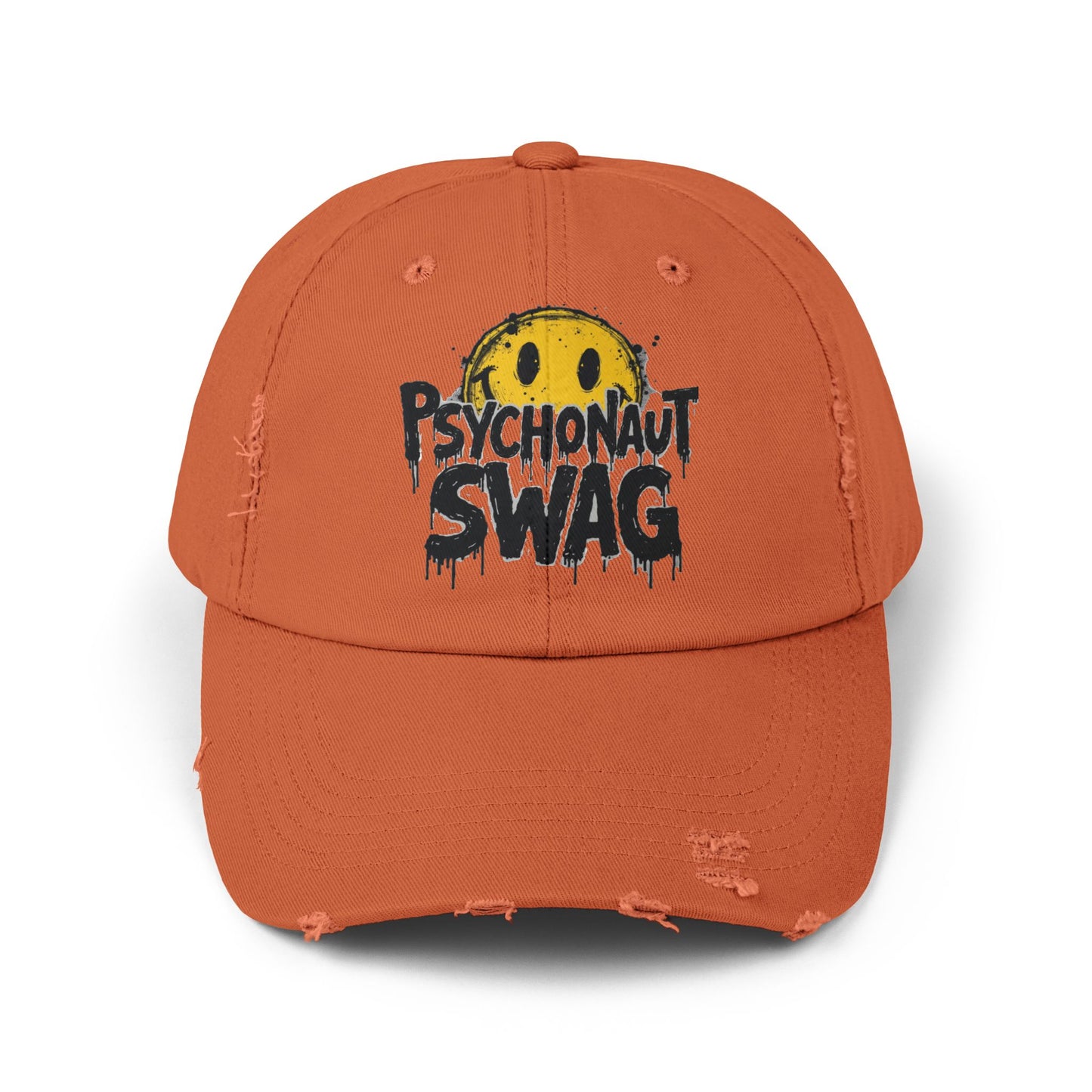 Psycho Unisex Distressed Cap, Cool Casual Hat, Streetwear Accessory, Gift for Trendsetters, Festival Gear, Summer Vibes - Psychonaut Swag