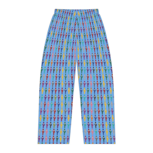 Women's Nutcracker Pajama Pants — Colorful Retro Micro People All-Over Print Lounge Pants