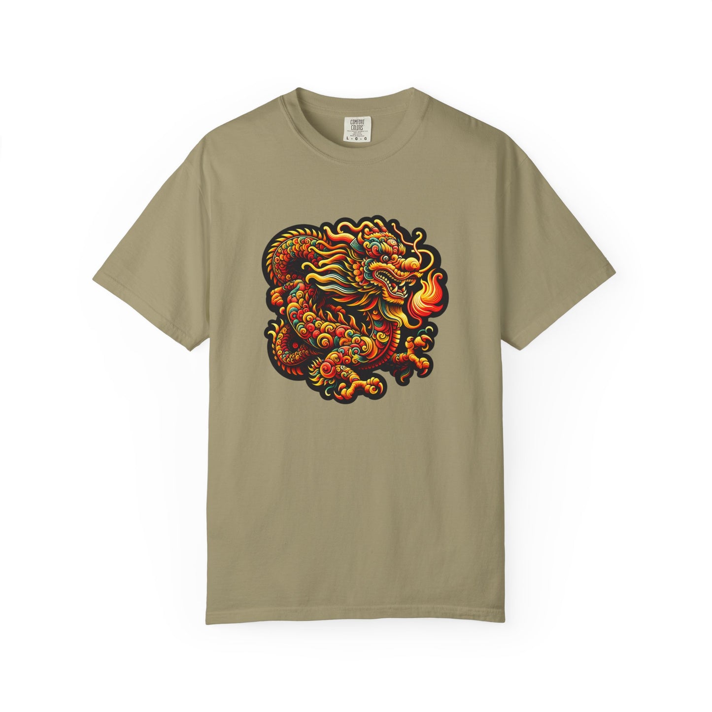 Dragon, Unisex Dragon Graphic T-Shirt - Colorful Garment-Dyed Tee - Psychonaut Swag