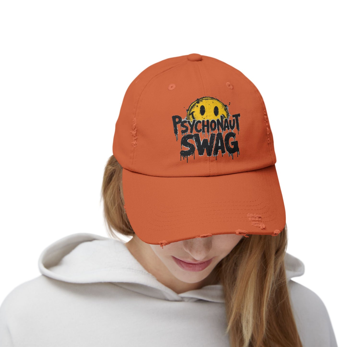 Psycho Unisex Distressed Cap, Cool Casual Hat, Streetwear Accessory, Gift for Trendsetters, Festival Gear, Summer Vibes - Psychonaut Swag