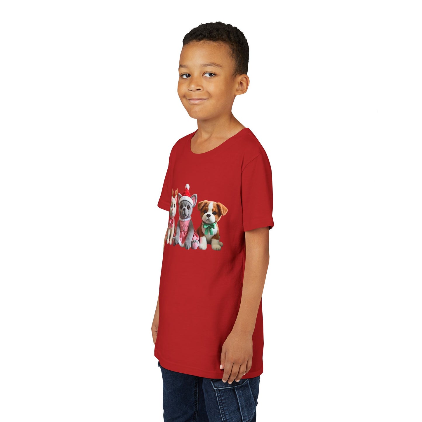 Kids Christmas Puppy Tee — Cute Festive Dogs in Santa Hats
