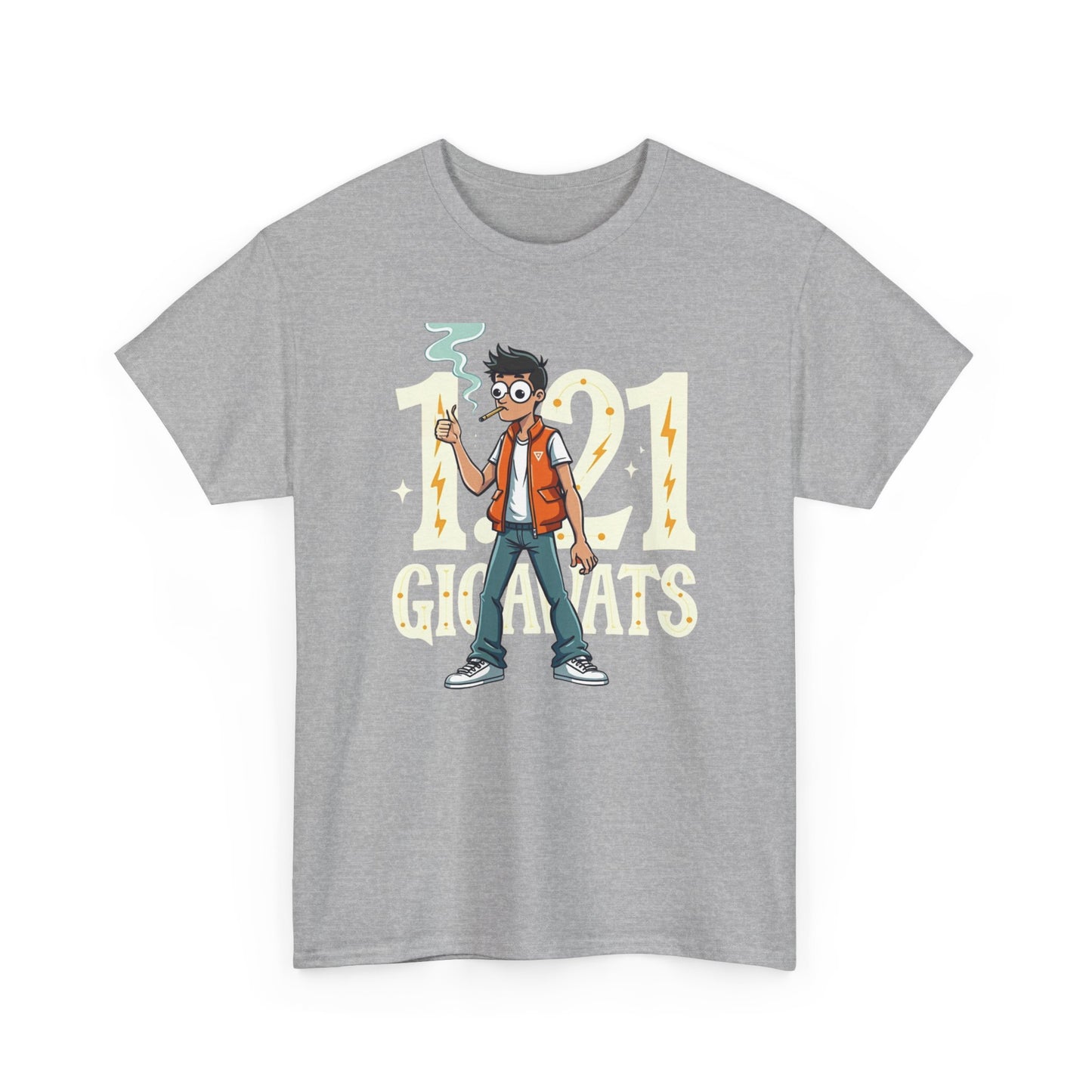 Gigawatts of Power, Unisex Heavy Cotton Tee, Graphic Shirt, Retro Tee, Casual Wear, Geek Fashion, Fun Gift - Psychonaut Swag