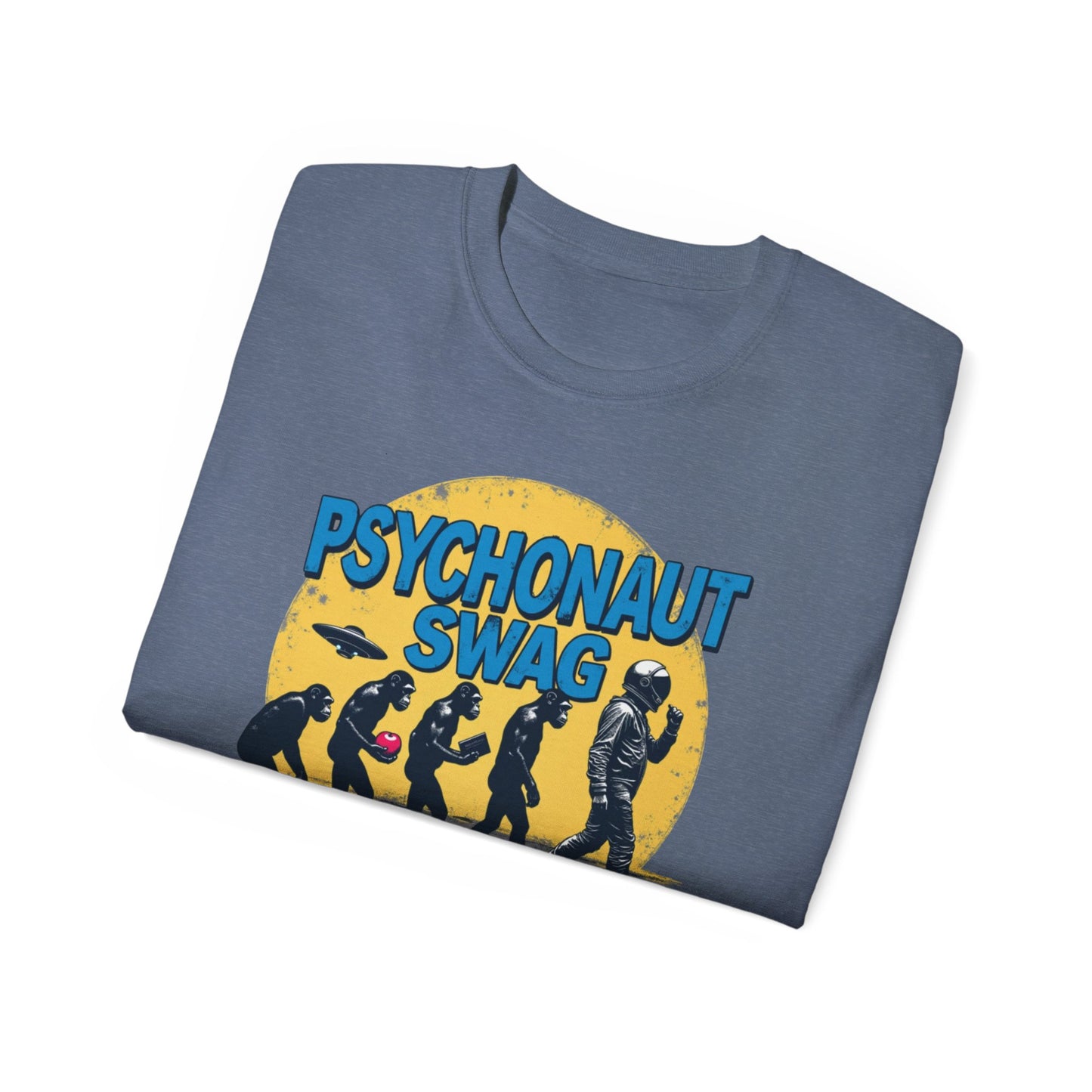 Psychonaut Evolution of Man Sunset, Unisex Tee, Retro Graphic T-Shirt, Music Festival Attire, Gift for Gamers, Casual Streetwear