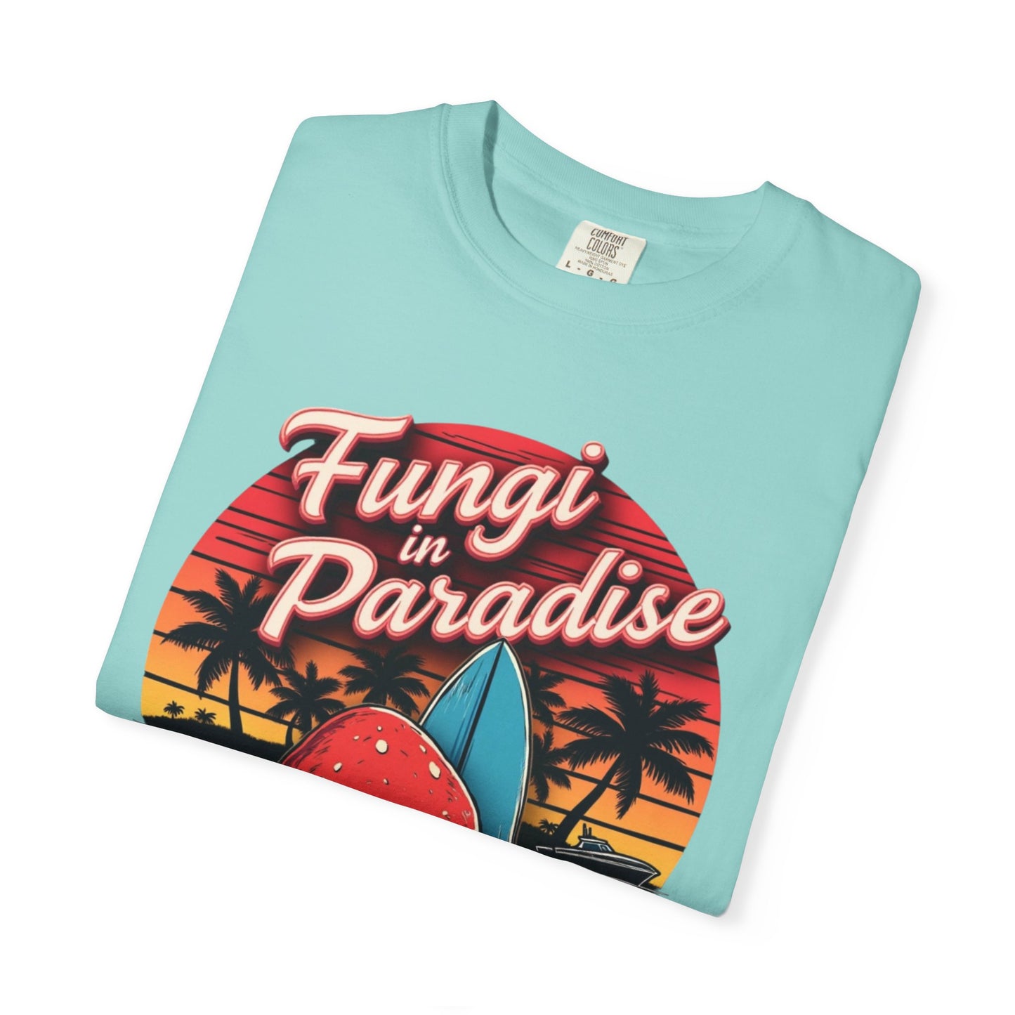 Fungi in Paradise Design, Relaxed Tee, Vintage Style Shirt, Gift for Nature Lovers, Eco-Friendly Apparel - Psychonaut Swag