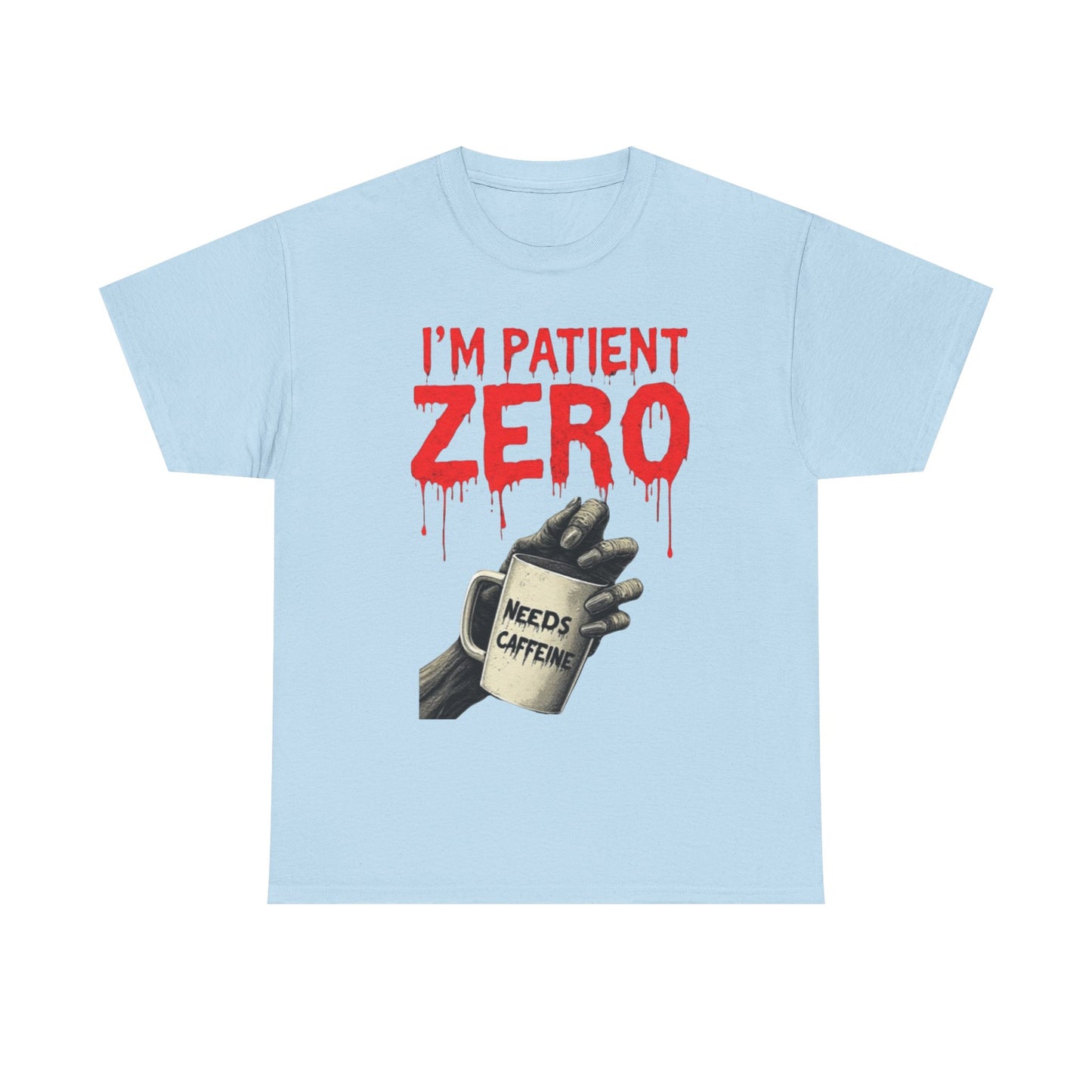 Patient Zero Unisex Heavy Cotton Tee, Horror T-Shirt, Halloween Apparel, Unique Graphic Tee, Casual Wear, Gift for Fans