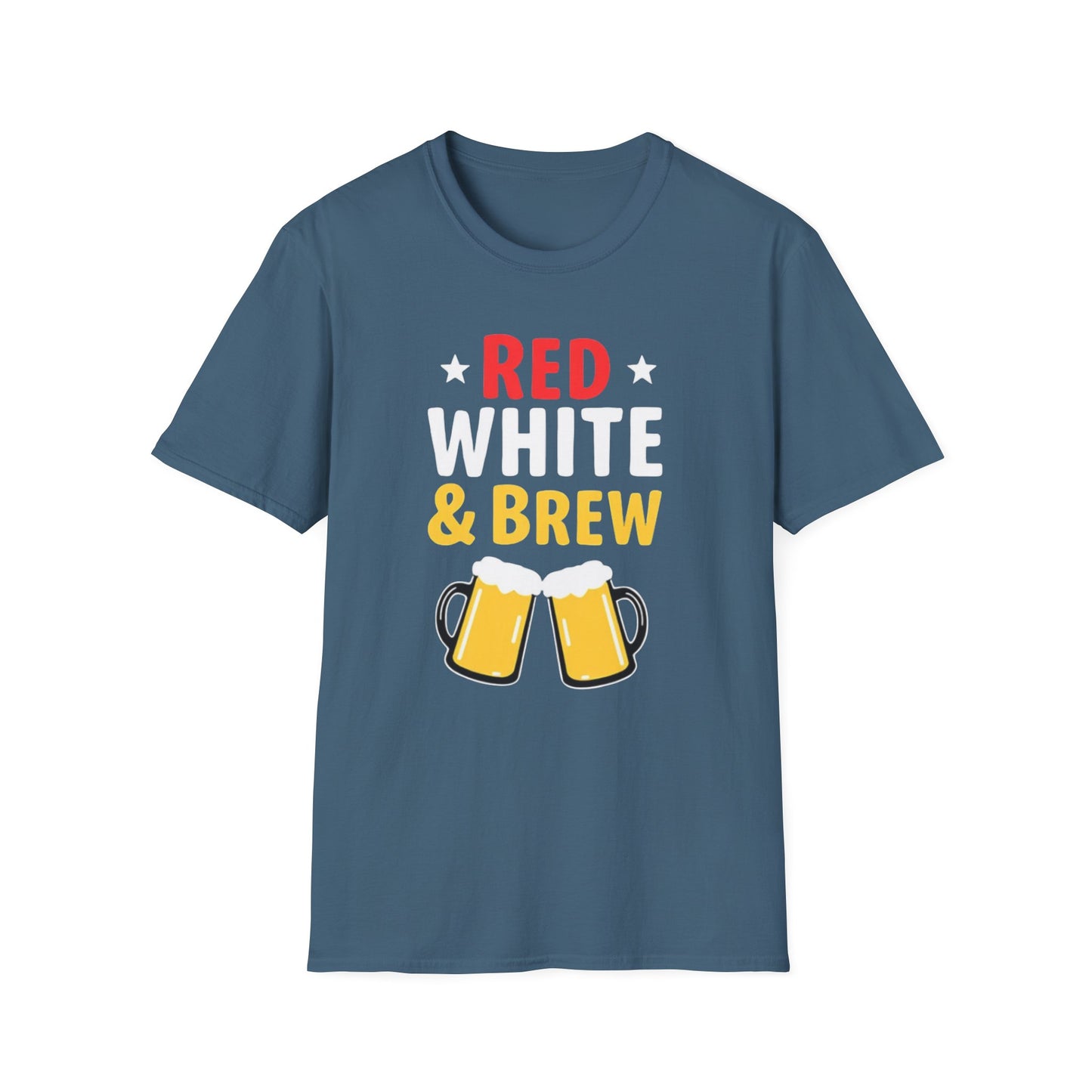 Red White & Brew Shirt, Gift for Dad, Fourth of July Apparel, BBQ Party Wear - Psychonaut Swag
