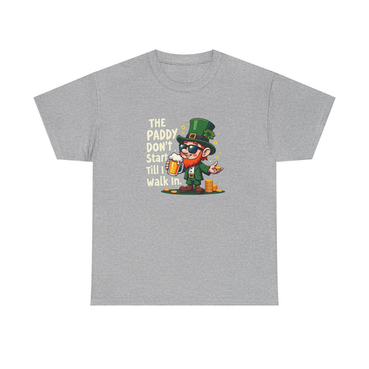 St. Patrick's Day Leprechaun Tee — "The Paddy Don't Start Till I Walk In"