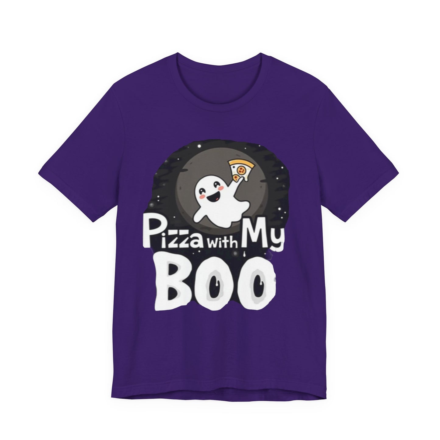 Ghost Pizza Boo Tee - Unisex Jersey Short Sleeve T-Shirt, Funny Halloween Shirt, Spooky Costume, Ghost Lover Gift, October Celebration