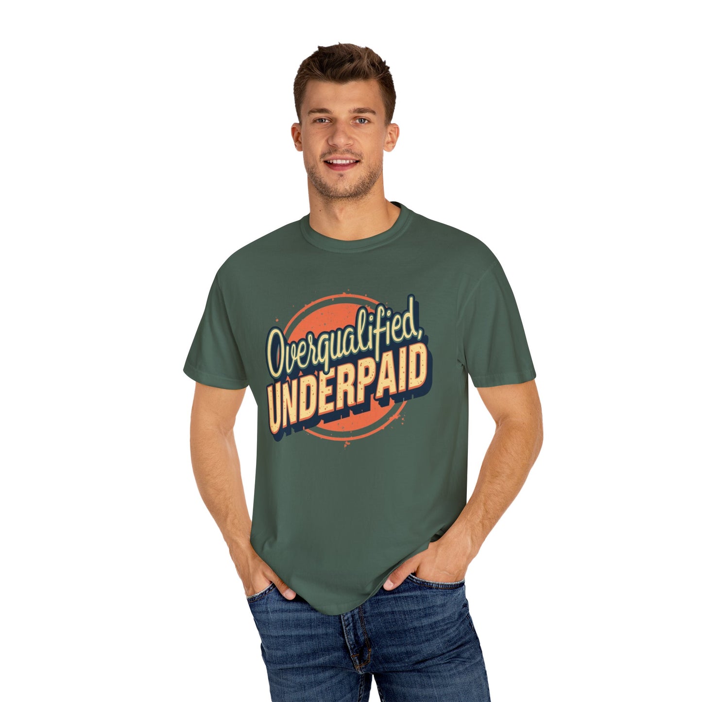 Overqualified, Underpaid T-Shirt for Job Seekers, Overqualified and Underpaid Tee, Funny Graphic Shirt for Graduates, Casual Wear, Gift for Friends - Psychonaut Swag