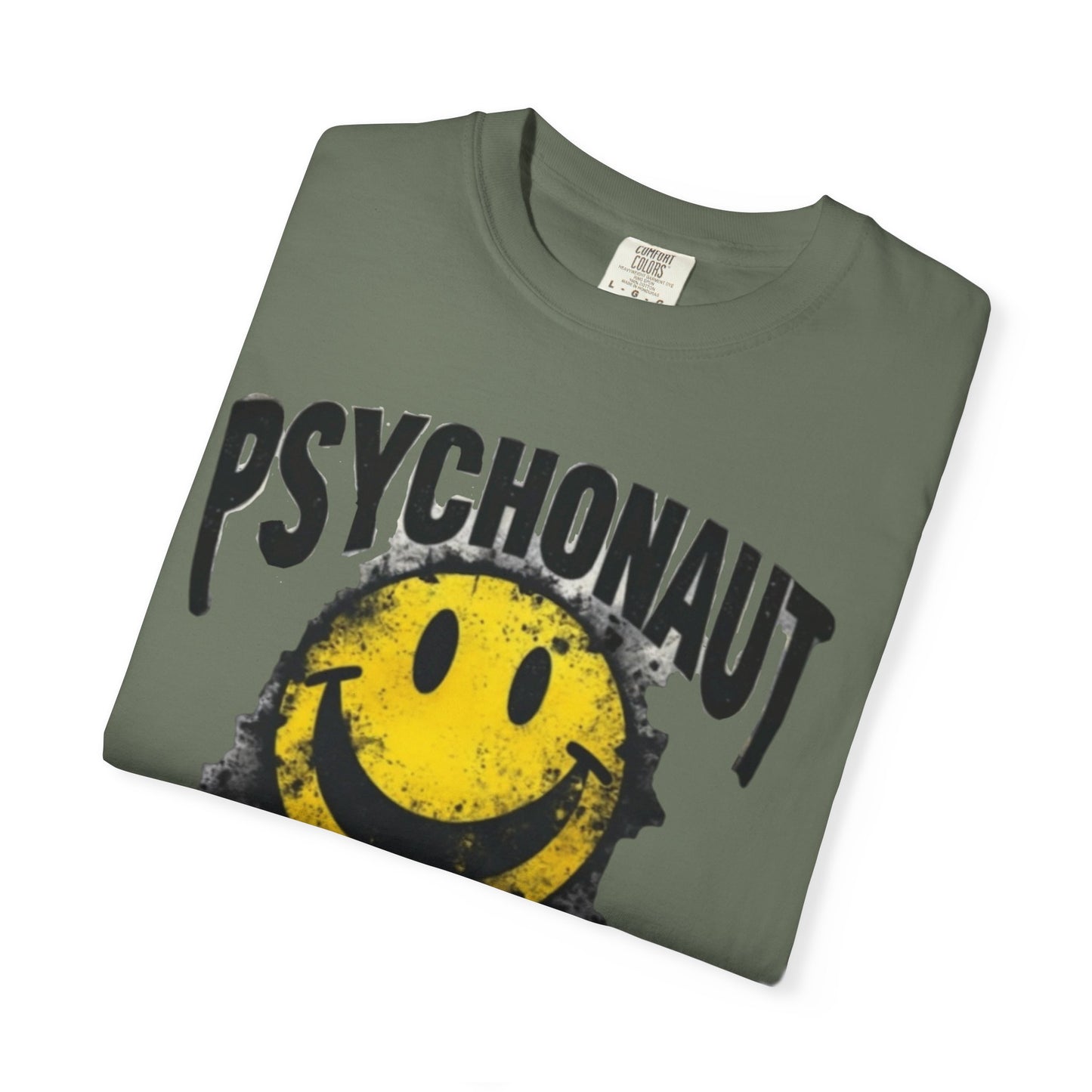 Psychonaut Swag Yellow Smiley Face, Trendy Graphic Tee for Festival Lovers, Casual Wear, Gifts, Street Style