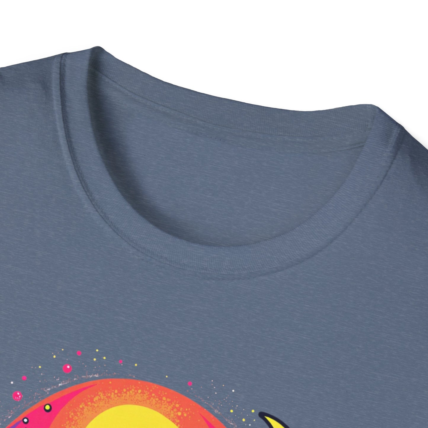 Cosmic Digital Dreams Unisex Softstyle T-Shirt - Vibrant Space-Inspired Design - Psychonaut Swag
