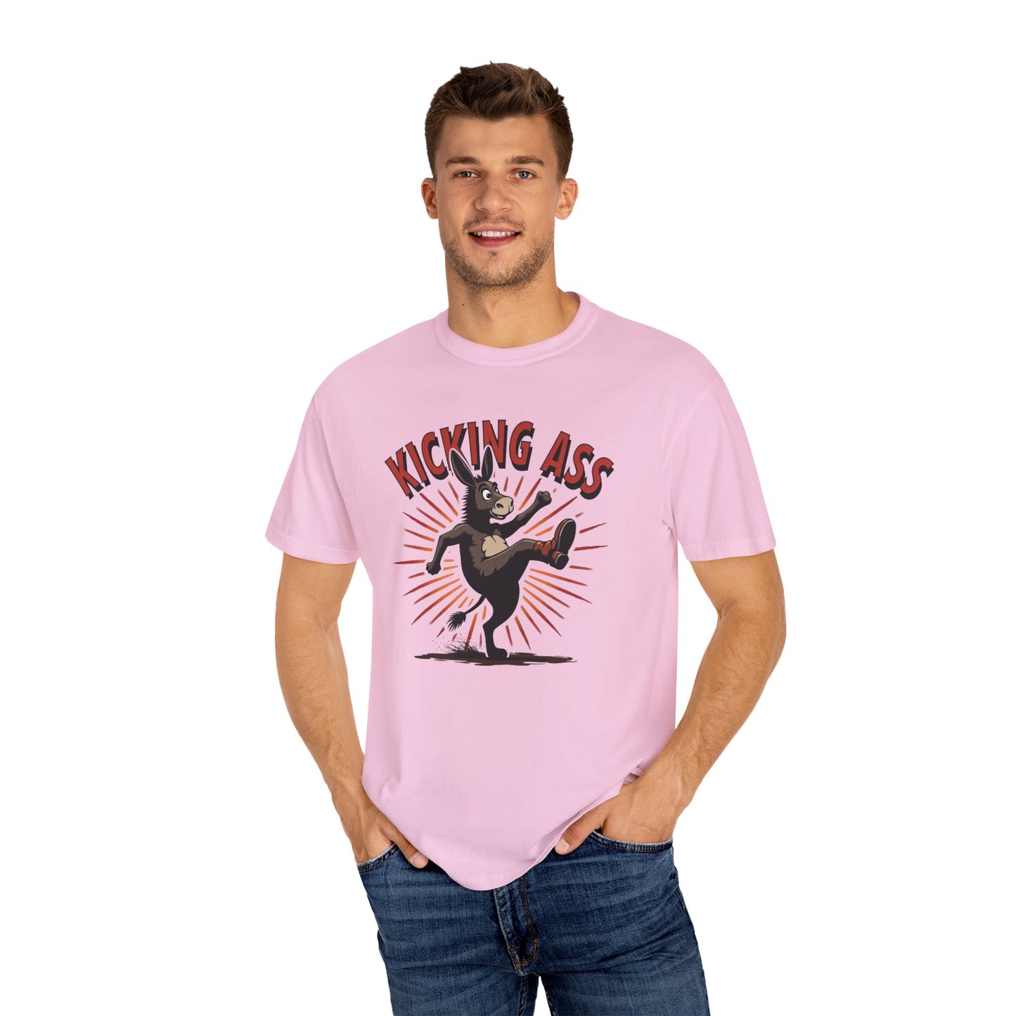 Kicking Donkey, Unisex T-Shirt | Funny Graphic Tee, Casual Wear, Humor Gift, Birthday Surprise, Motivational Apparel - Psychonaut Swag