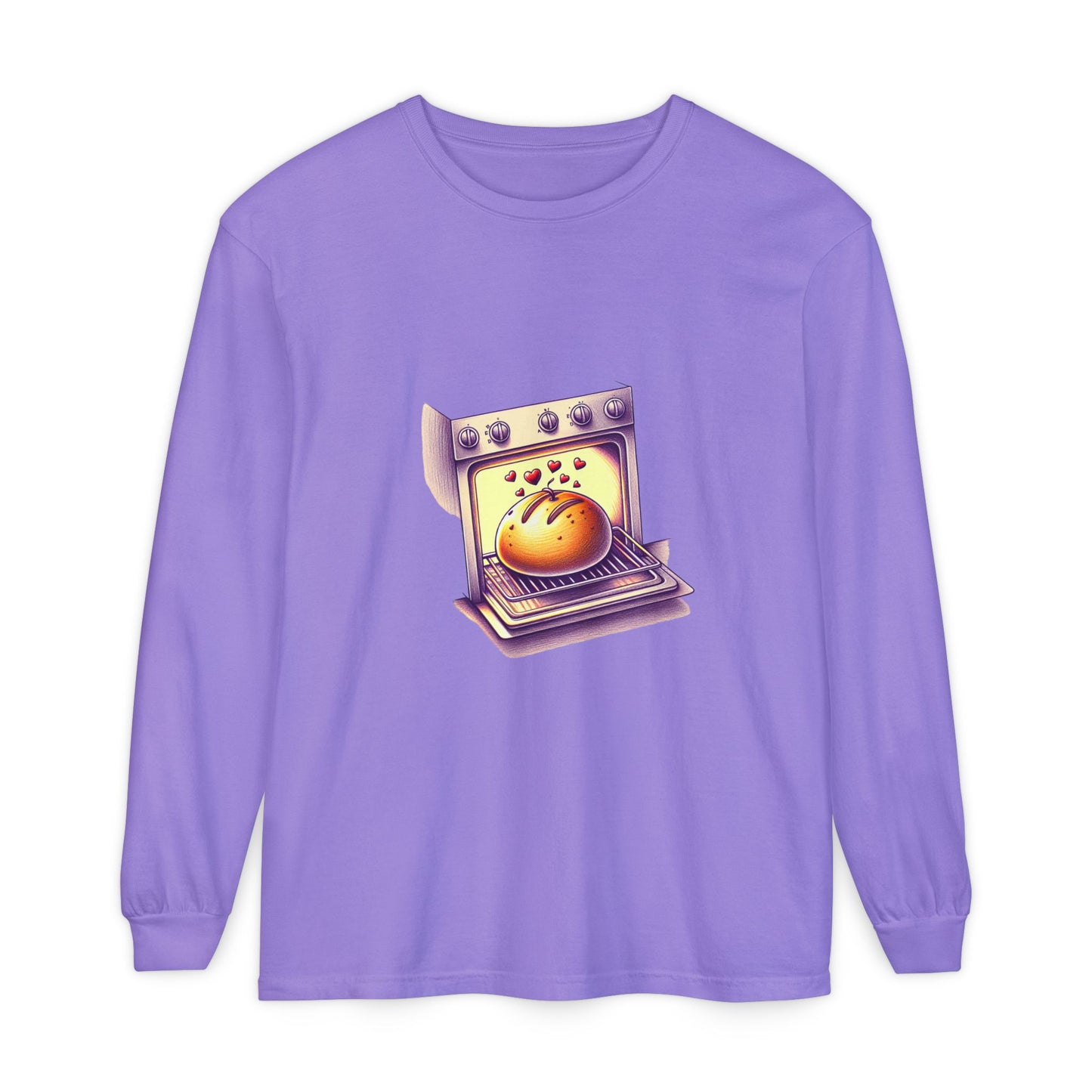 Bun in oven, Unisex Garment-dyed Long Sleeve T-Shirt - Psychonaut Swag