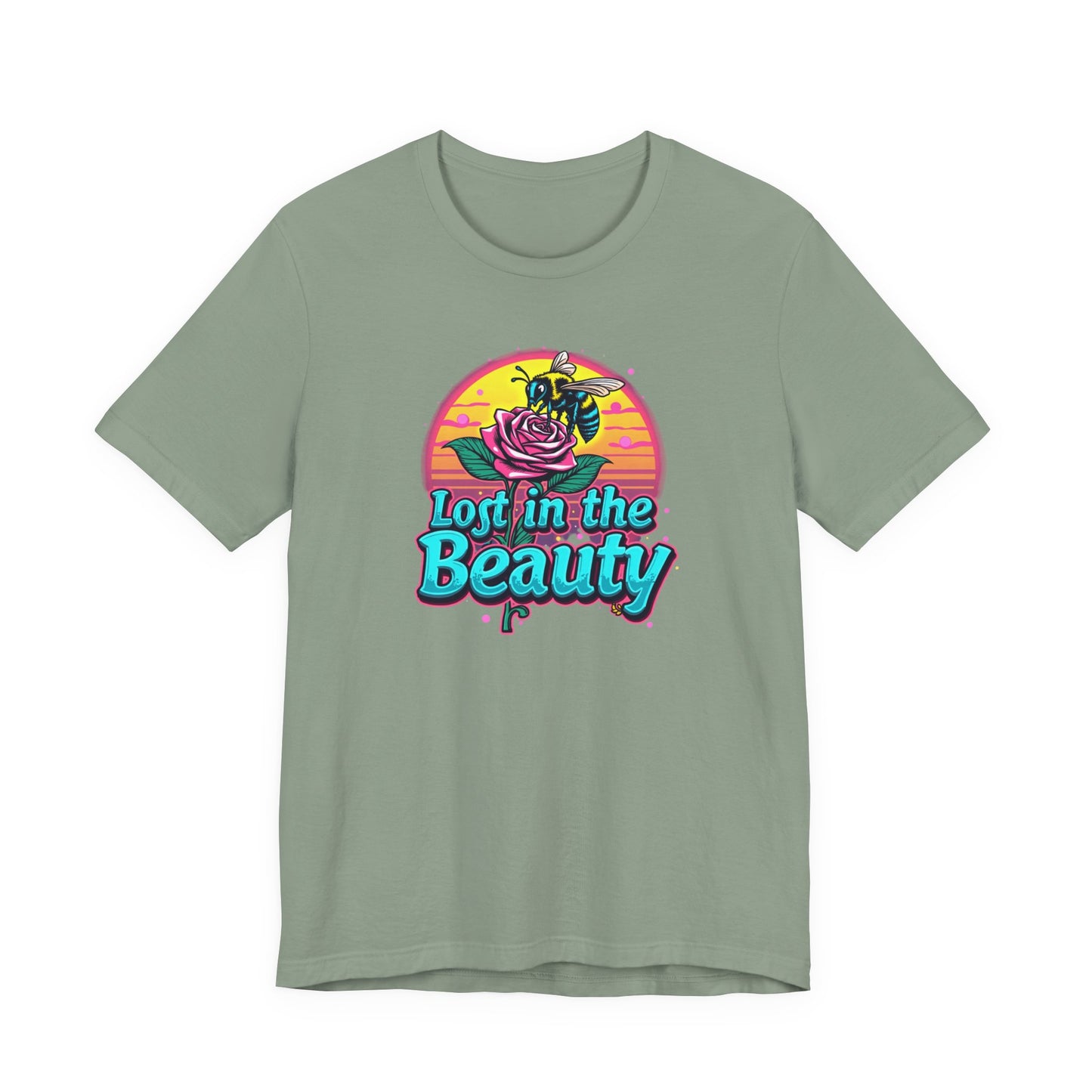 Lost in the Beauty Unisex Tee - Floral Graphic Short Sleeve Shirt - Psychonaut Swag