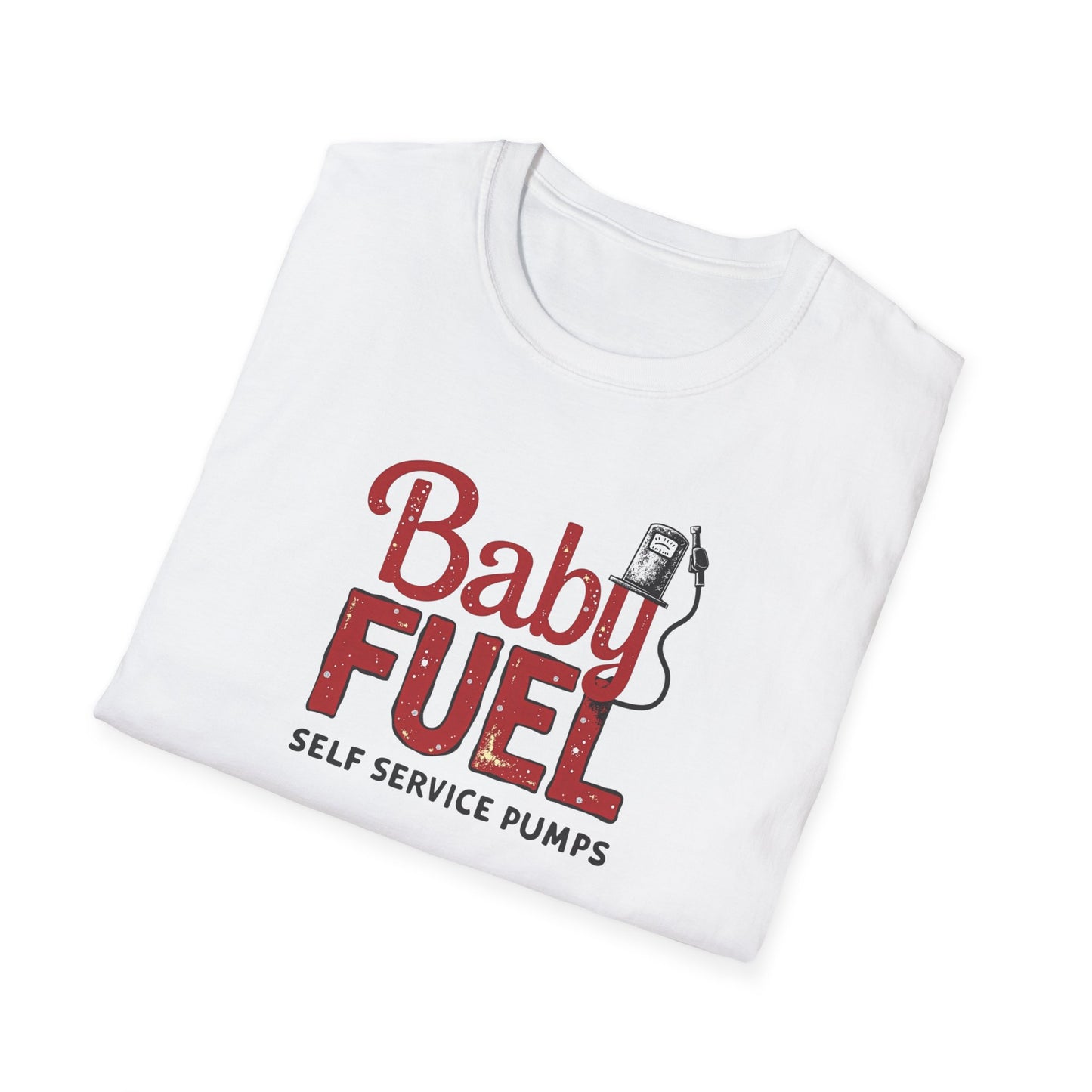 Baby Fuel, Vintage PumpThemed Unisex T-Shirt, Funny Baby Fuel Shirt, Gift for Car Lovers, Automotive Tee, Casual Everyday Wear - Psychonaut Swag