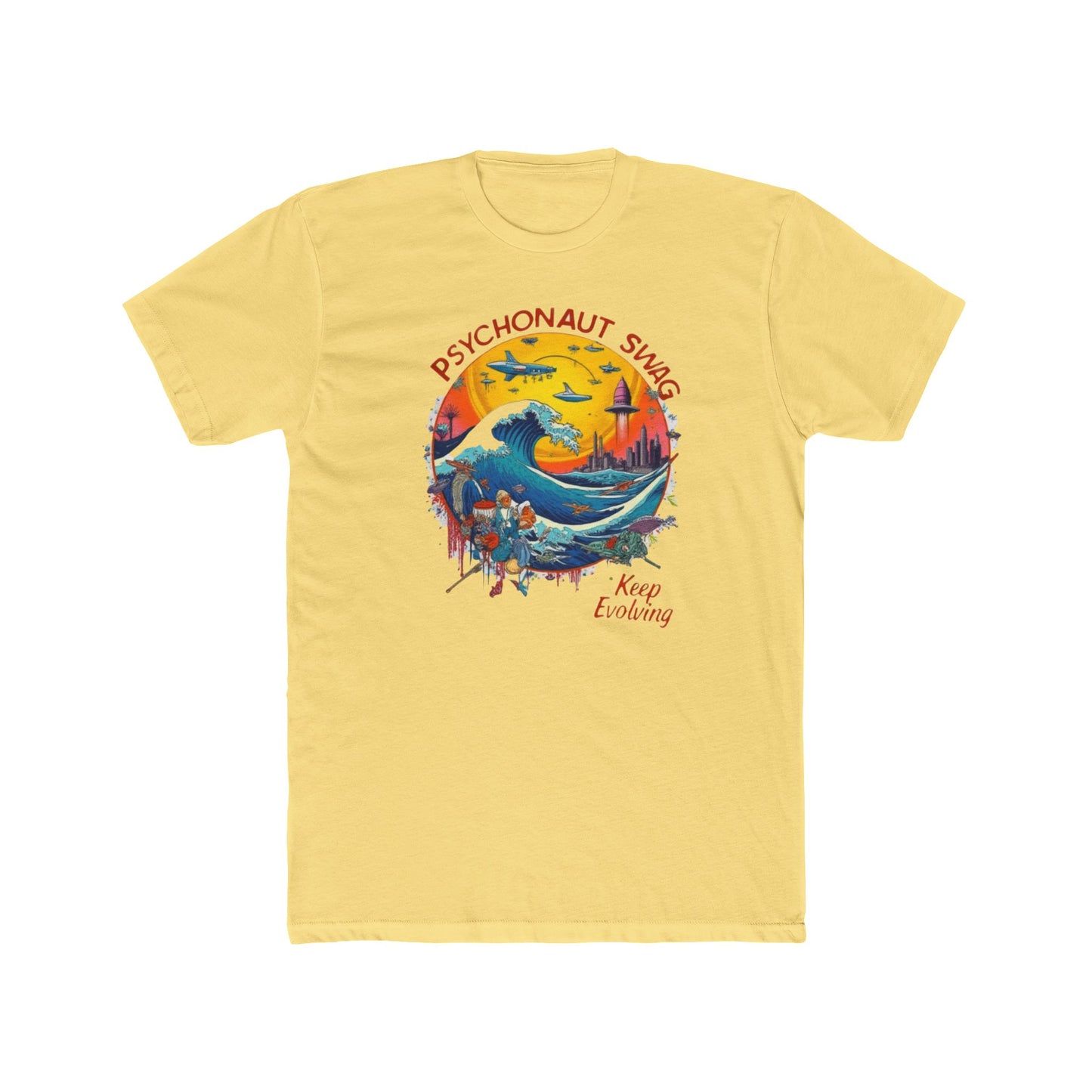 Keep Evolving, Psychonaut Swag Keep Exploring Unisex Tee | Adventure T-Shirt, Gift for Travelers, Fun Casual Wear, Unique Graphic Shirt, Summer Style