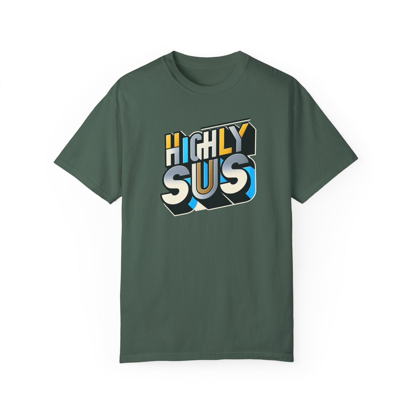 Highly Sus Unisex Garment-Dyed T-shirt - Trendy Casual Wear - Psychonaut Swag