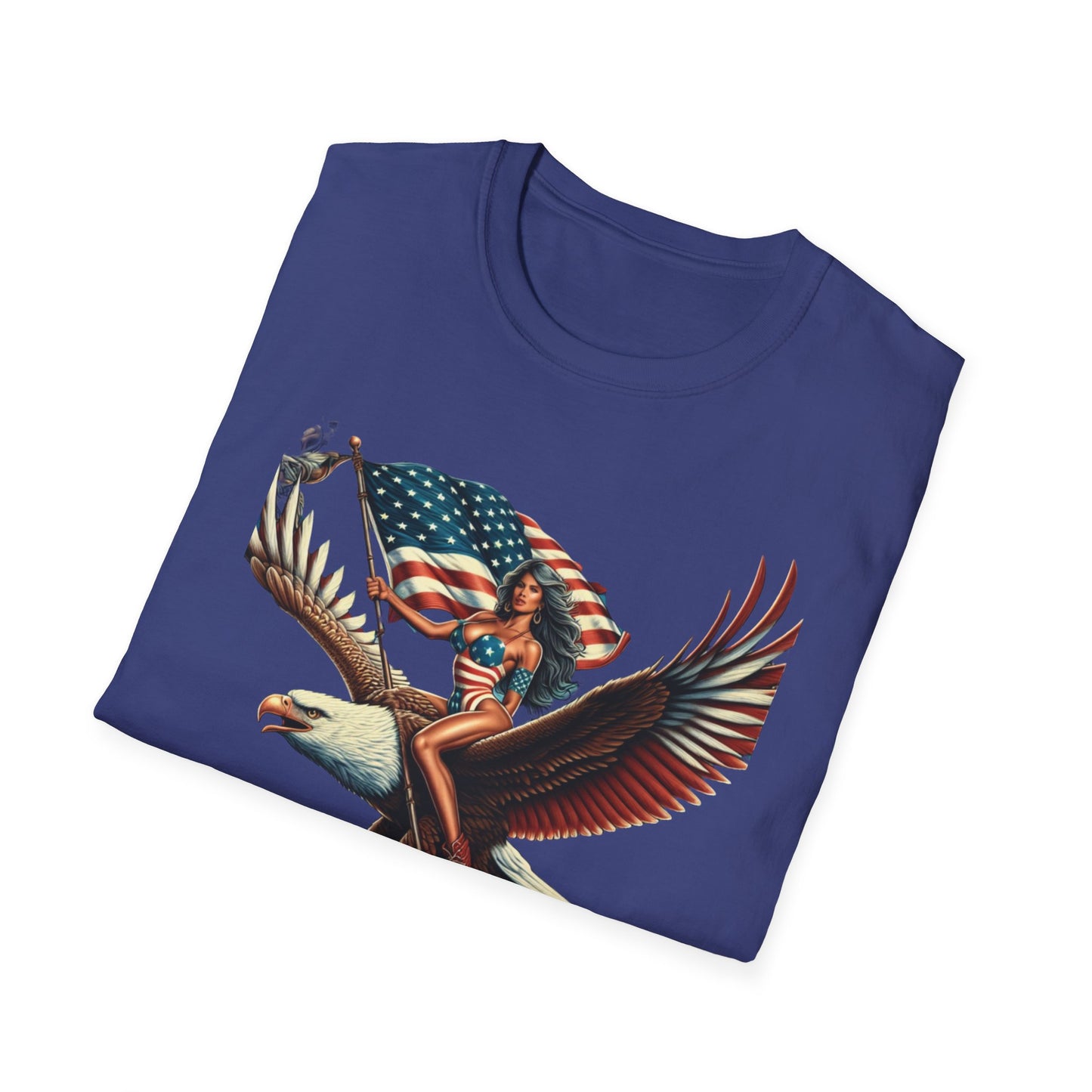 Patriot Riding Eagle, Graphic Tee - Unisex T-Shirt, Eagle Design, 4th of July Shirt, Independence Day Apparel, Festival Wear, Gift for Patriots