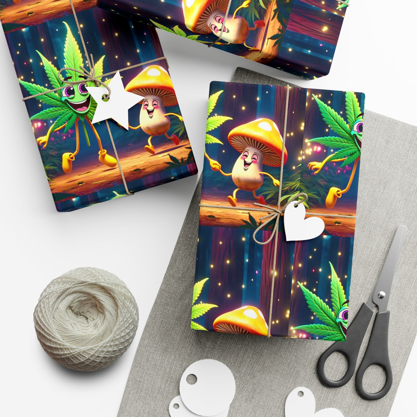 Gift Wrap Papers- Hemp leaf and friend - Psychonaut Swag
