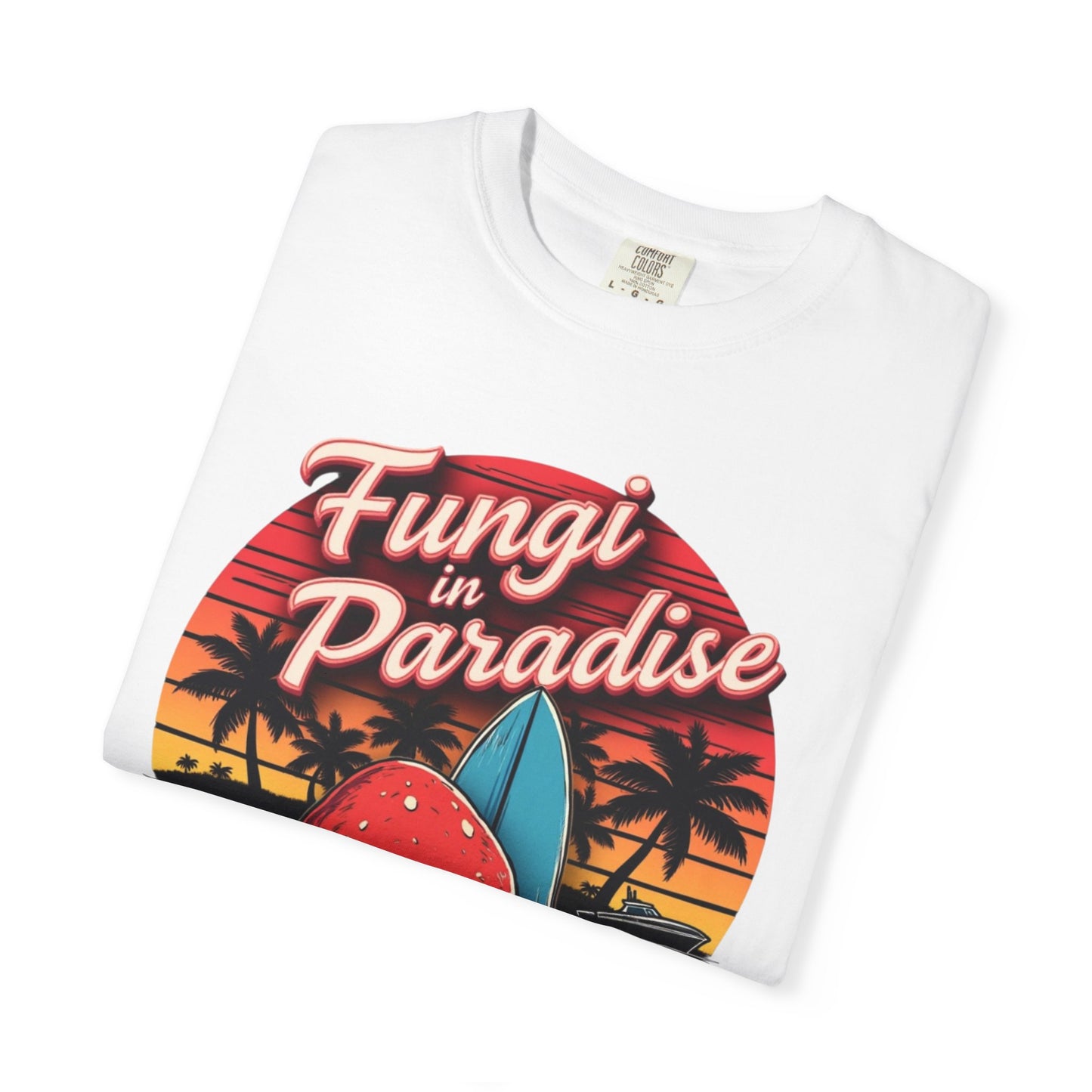 Fungi in Paradise Design, Relaxed Tee, Vintage Style Shirt, Gift for Nature Lovers, Eco-Friendly Apparel - Psychonaut Swag