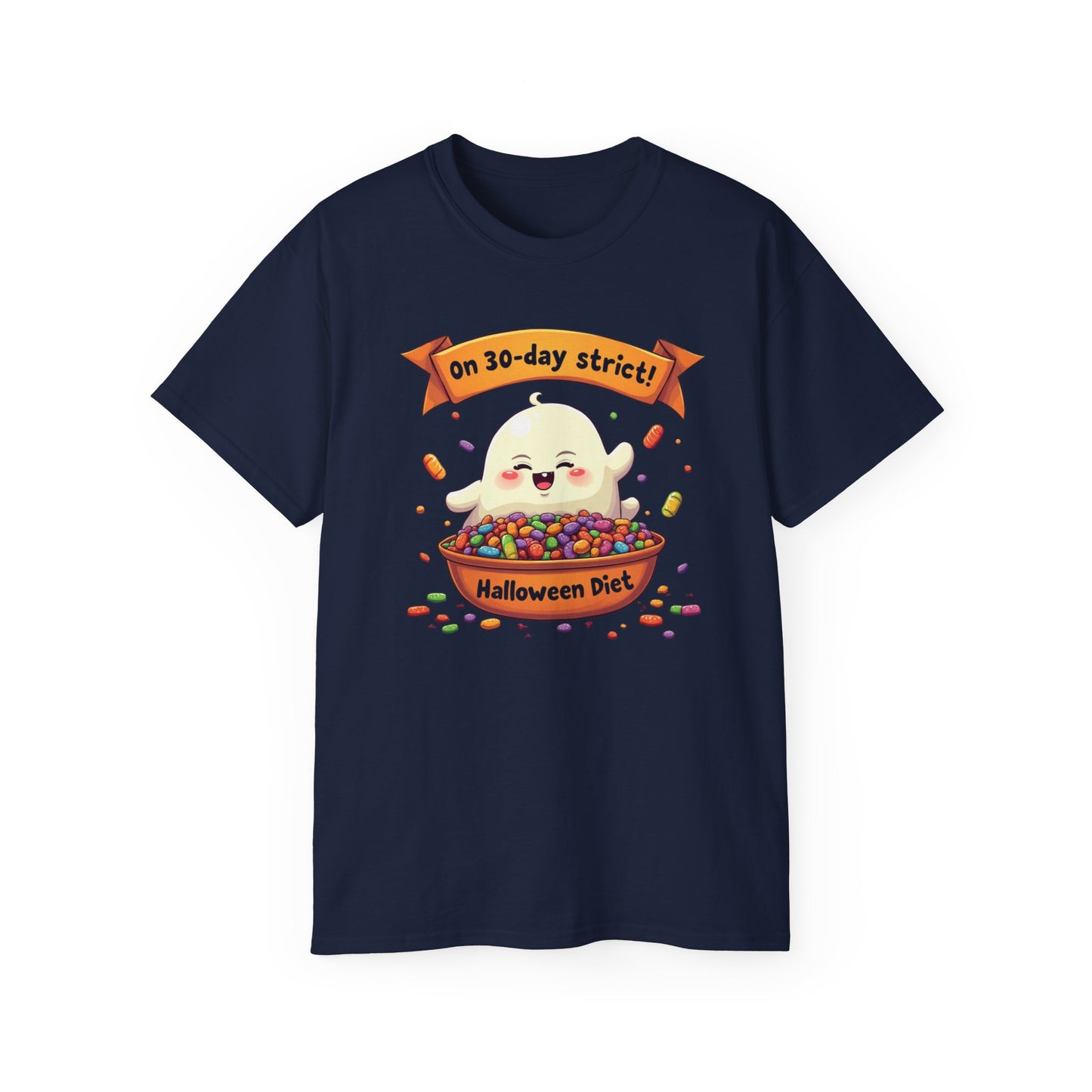 Funny Halloween Diet, Unisex Tee, Cute Ghost Humor Shirt, Gift for Halloween Lovers, Halloween Diet T-Shirt, Spooky Season Apparel