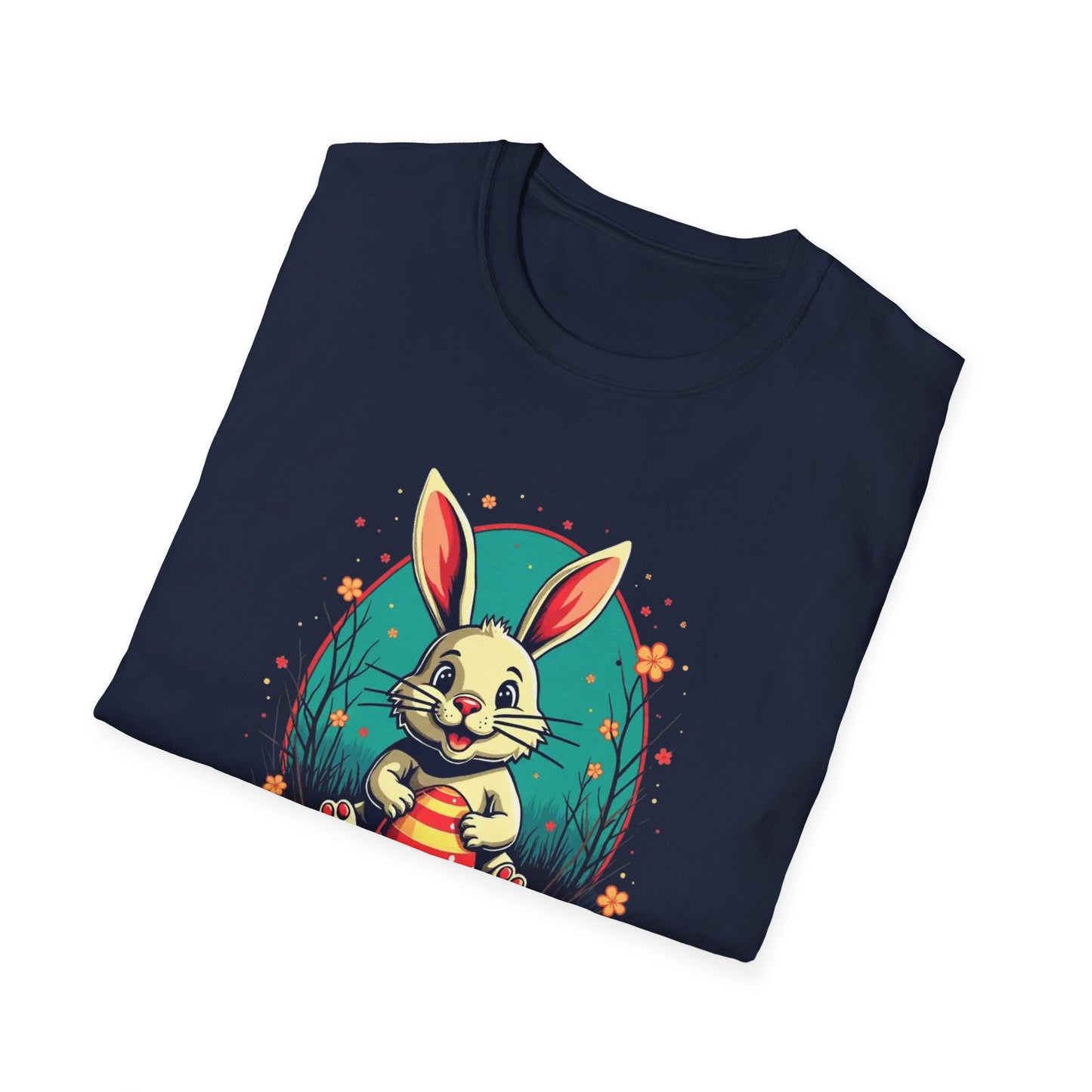 Easter Bunny Graphic T-Shirt – Cute Bunny Holding Easter Egg