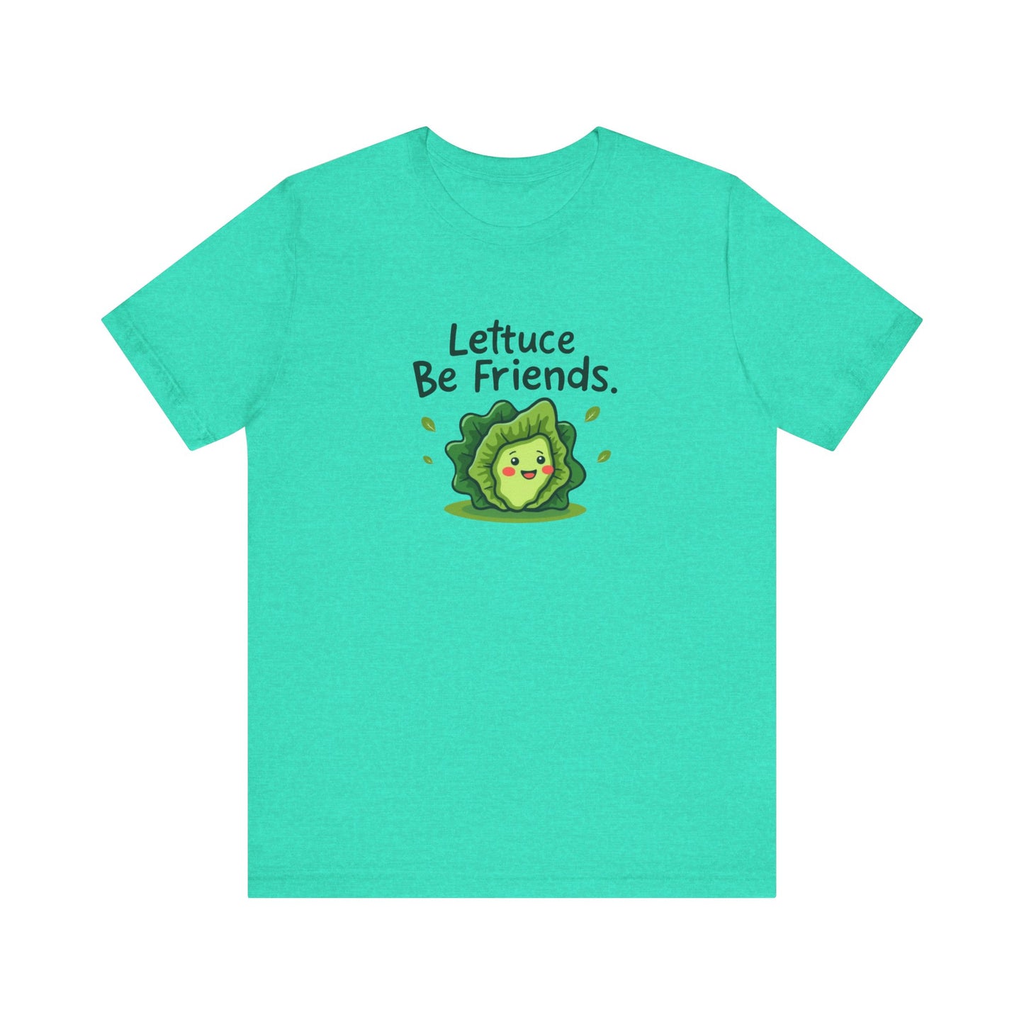 Lettuce Be Friends, Unisex Tee, Casual Wear, Gift for Vegetarians, Summer T-Shirt, Eco-Friendly Apparel - Psychonaut Swag