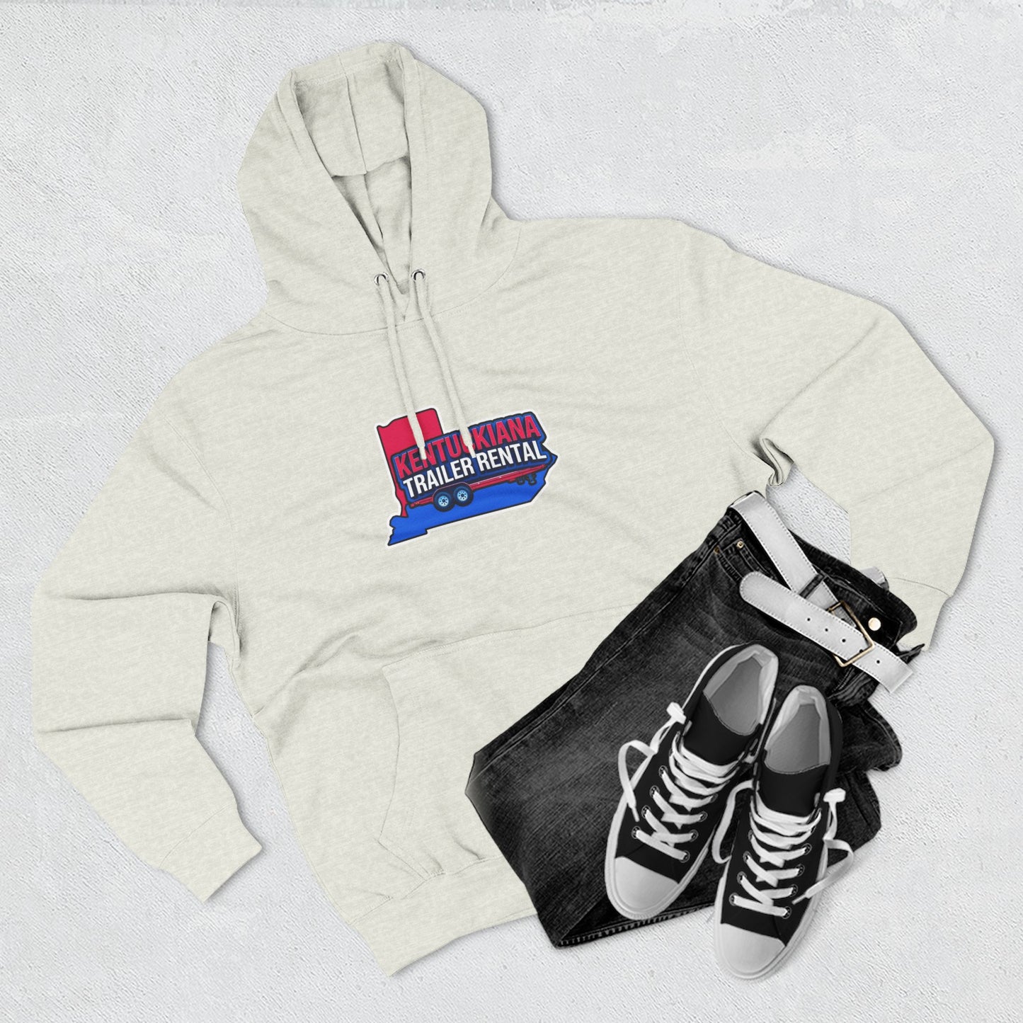 Kentuckiana Trailer Rental Hoodie | Cozy Casual Wear, Perfect for Road Trips, Gift for Outdoor Enthusiasts, Iconic Travel Style